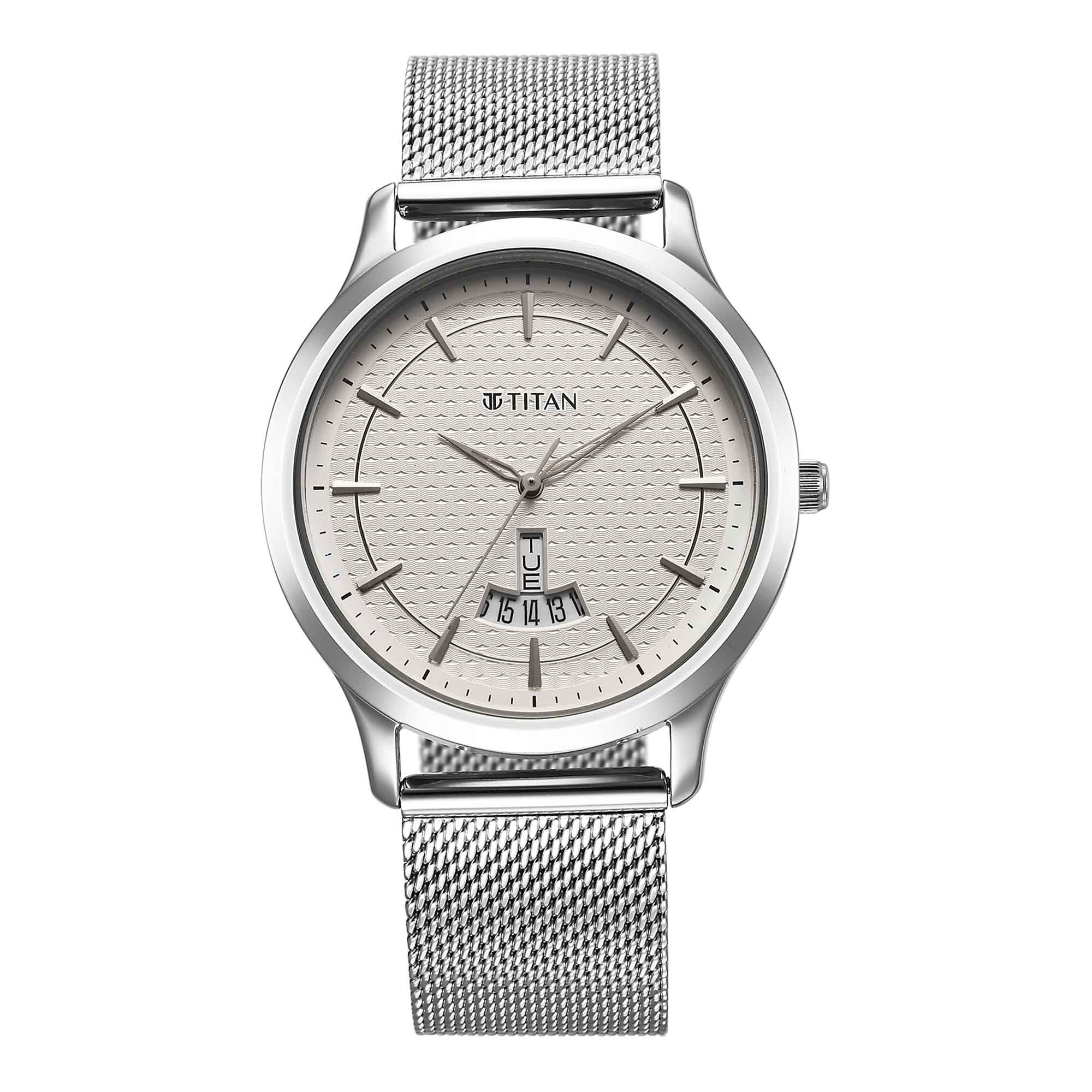 Titan Karishma Quartz Analog Silver Dial Stainless Steel Strap Watch for Men - Image 2