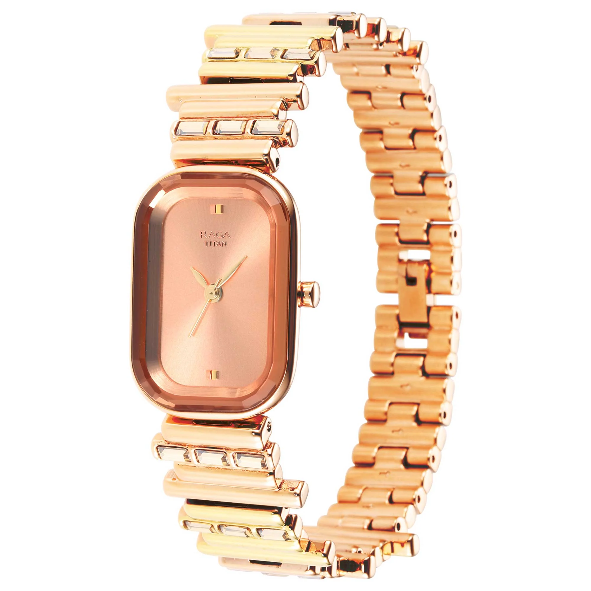 Titan Raga Love All Rose Gold Dial Analog Metal Strap Watch for Women - Image 2