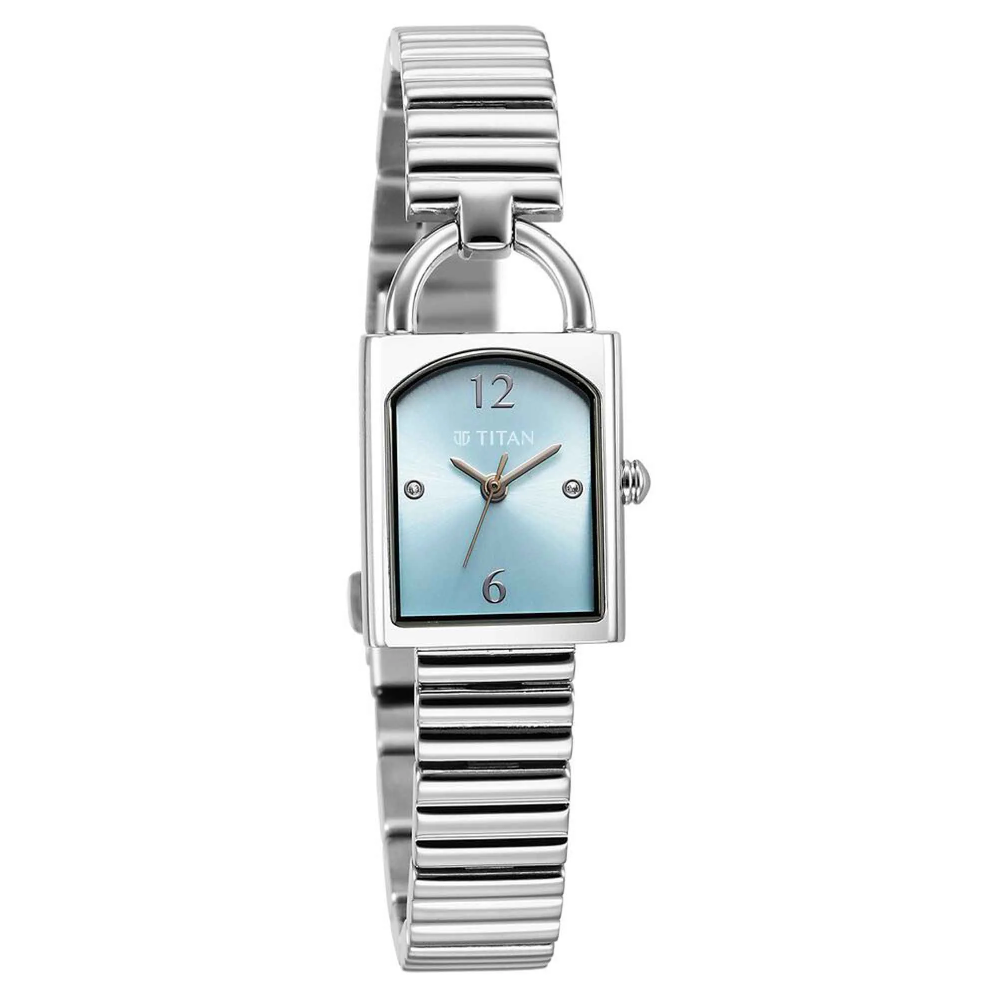 Titan Metro Quartz Analog Blue Dial Stainless Steel Strap Watch For Women - Image 2