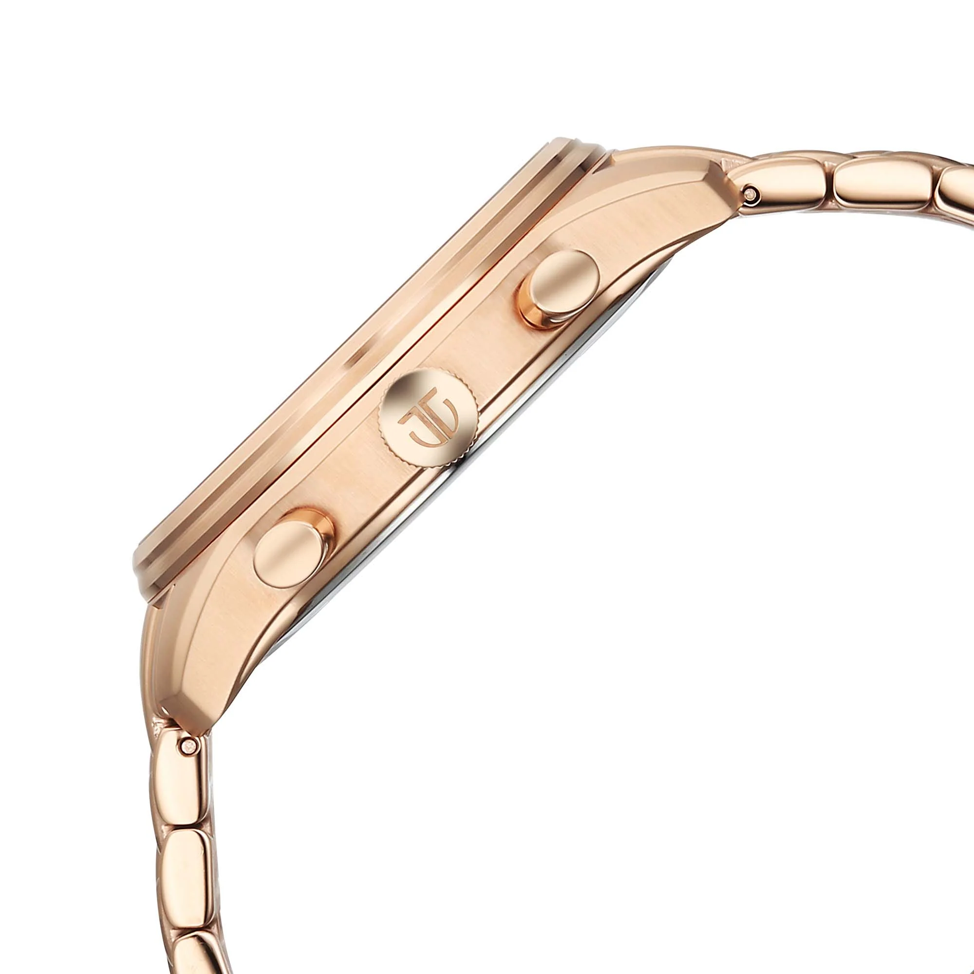 Titan Classique Micromotors Brown Dial Rose Gold Metal Strap Multifunction Watch for Men - Image 4
