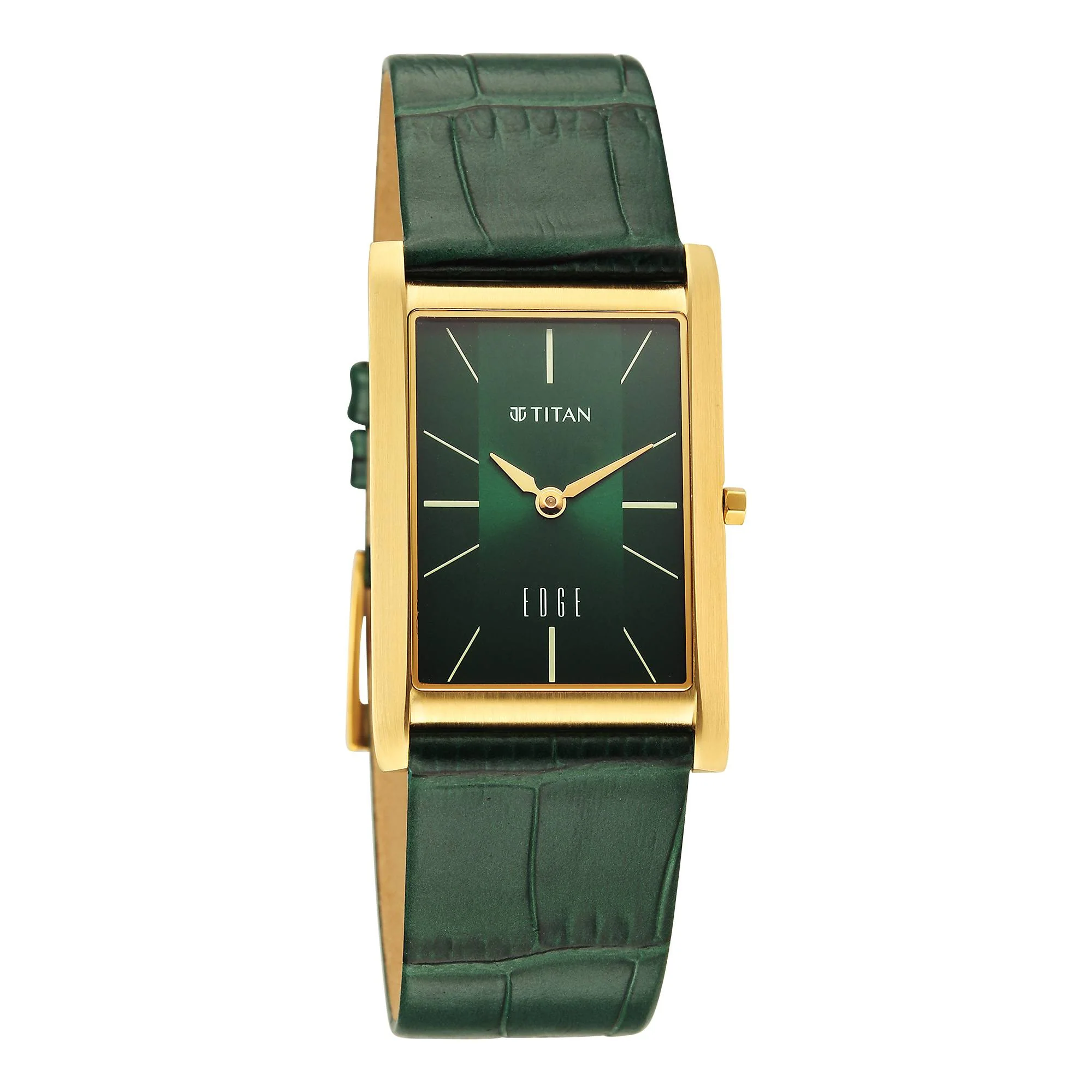 Titan Monture Green Rectangular Dial Leather Strap Analog Watch for Men - Image 2