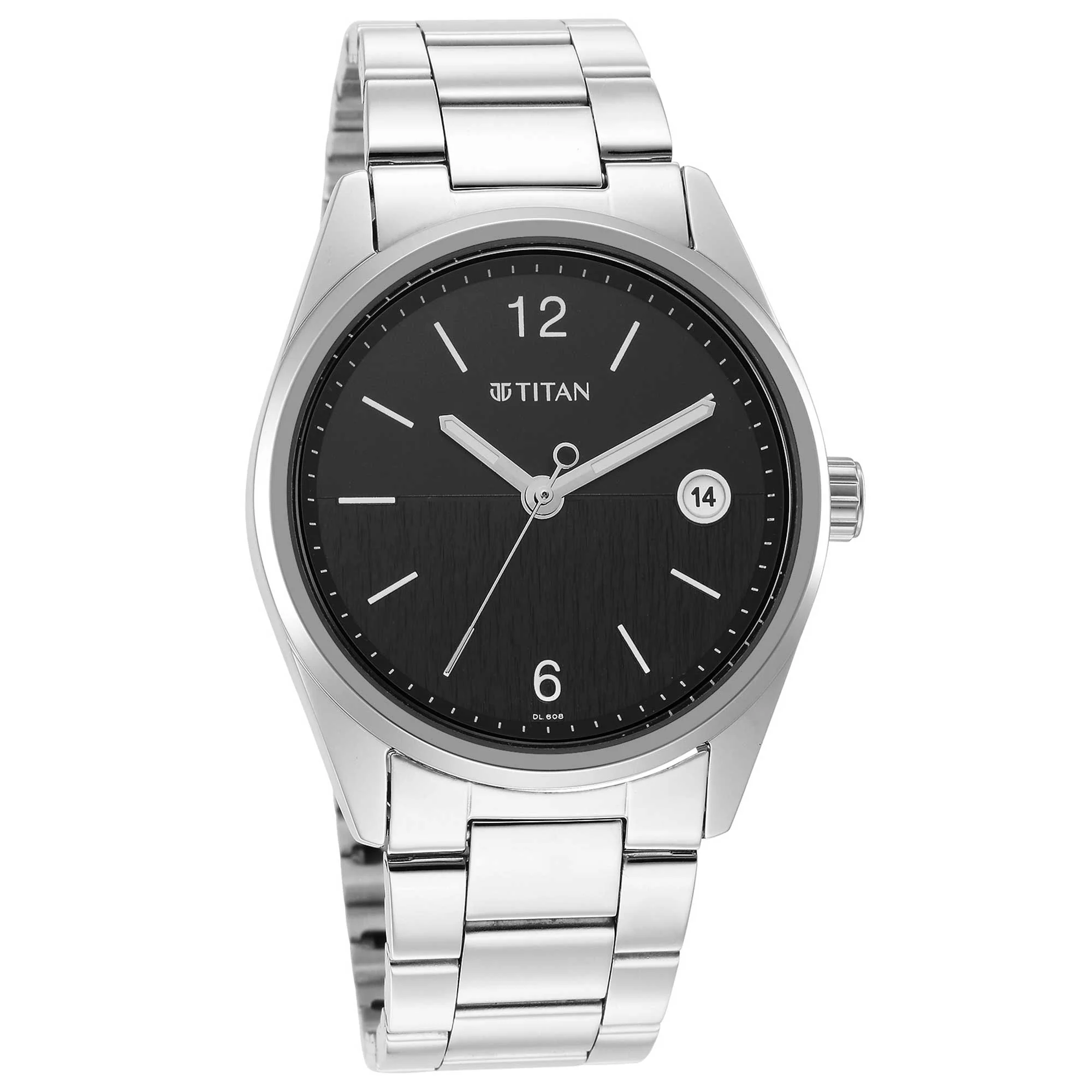 Titan Neo Black Dial Analog with Date Stainless Steel Strap watch for Men - Image 2