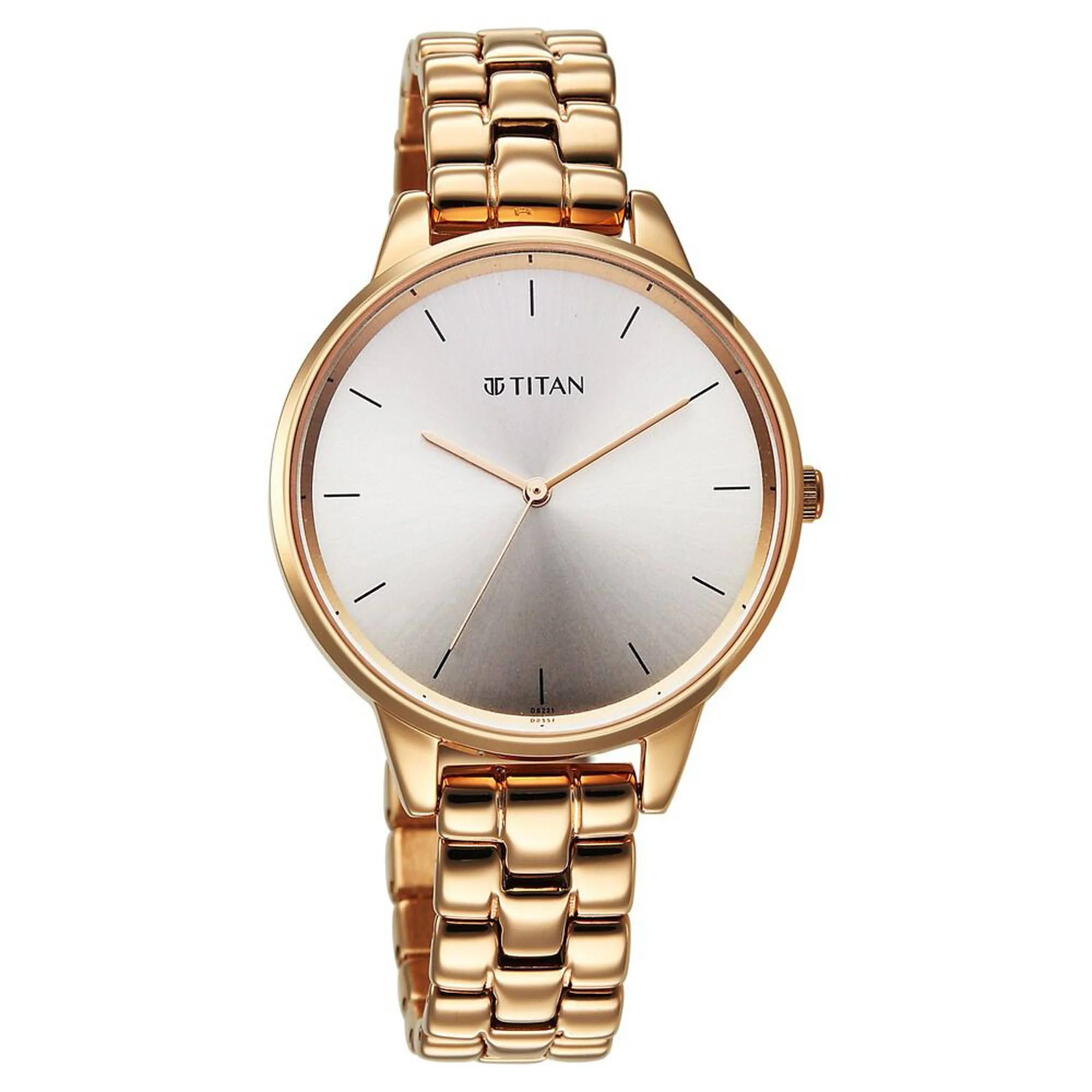 Titan Neo Quartz Analog Grey Dial Rose Gold Metal Strap Watch For Women - Image 2