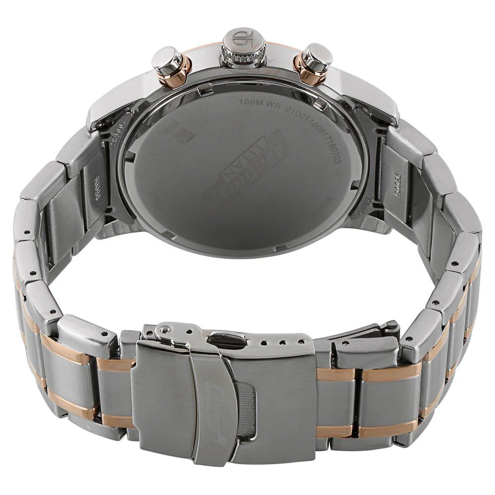 Titan Octane White Dial Dual Color Stainless Steel Strap Chronograph Watch for Men - Image 4