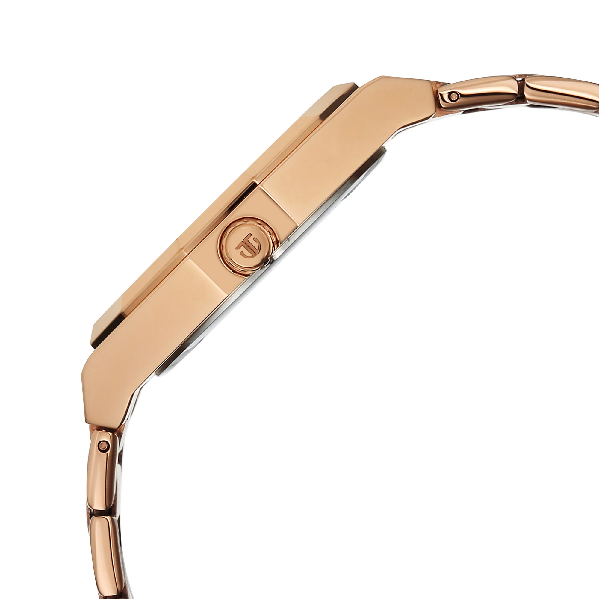 Titan Purple Mother of Pearl Dial Rose Gold Stainless Steel Strap Analog with Date Watch for Women - Image 4