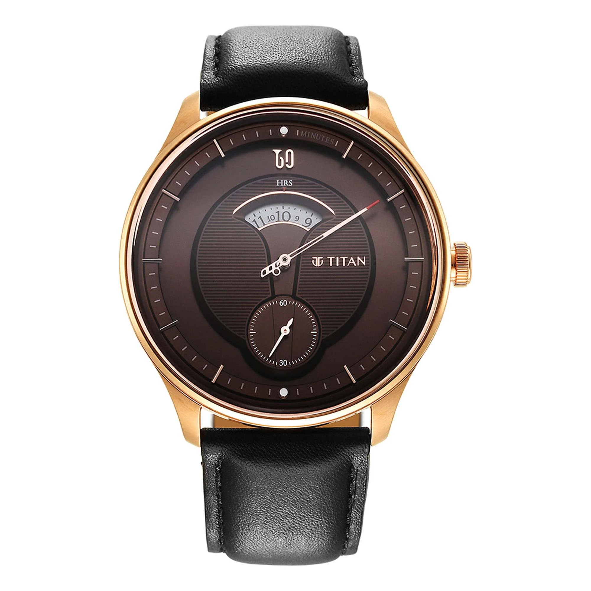 Titan Quartet Brown Dial Analog Leather Strap watch for Men - Image 2