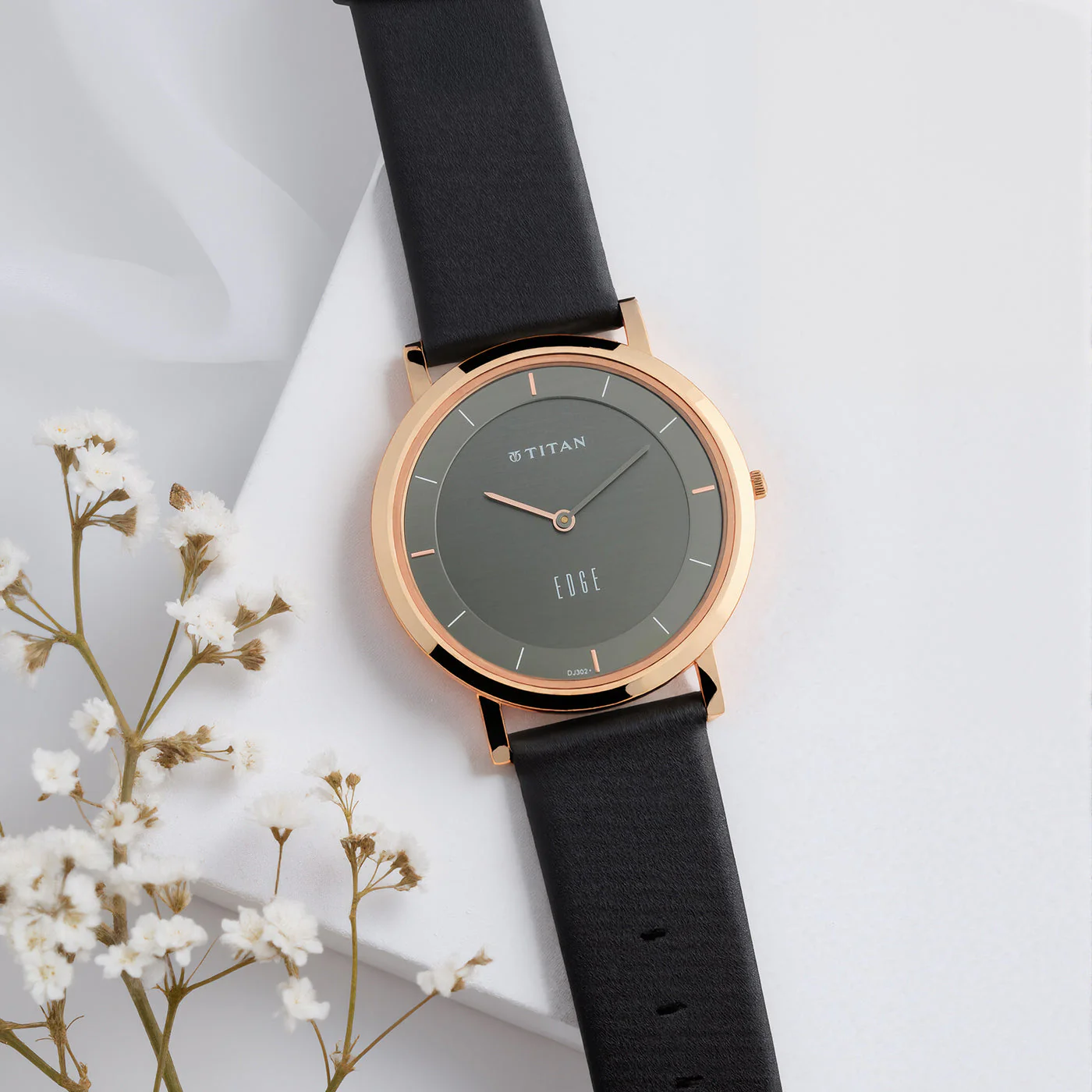 Titan Quartz Analog Anthracite Dial Leather Strap Watch for Men - Image 2
