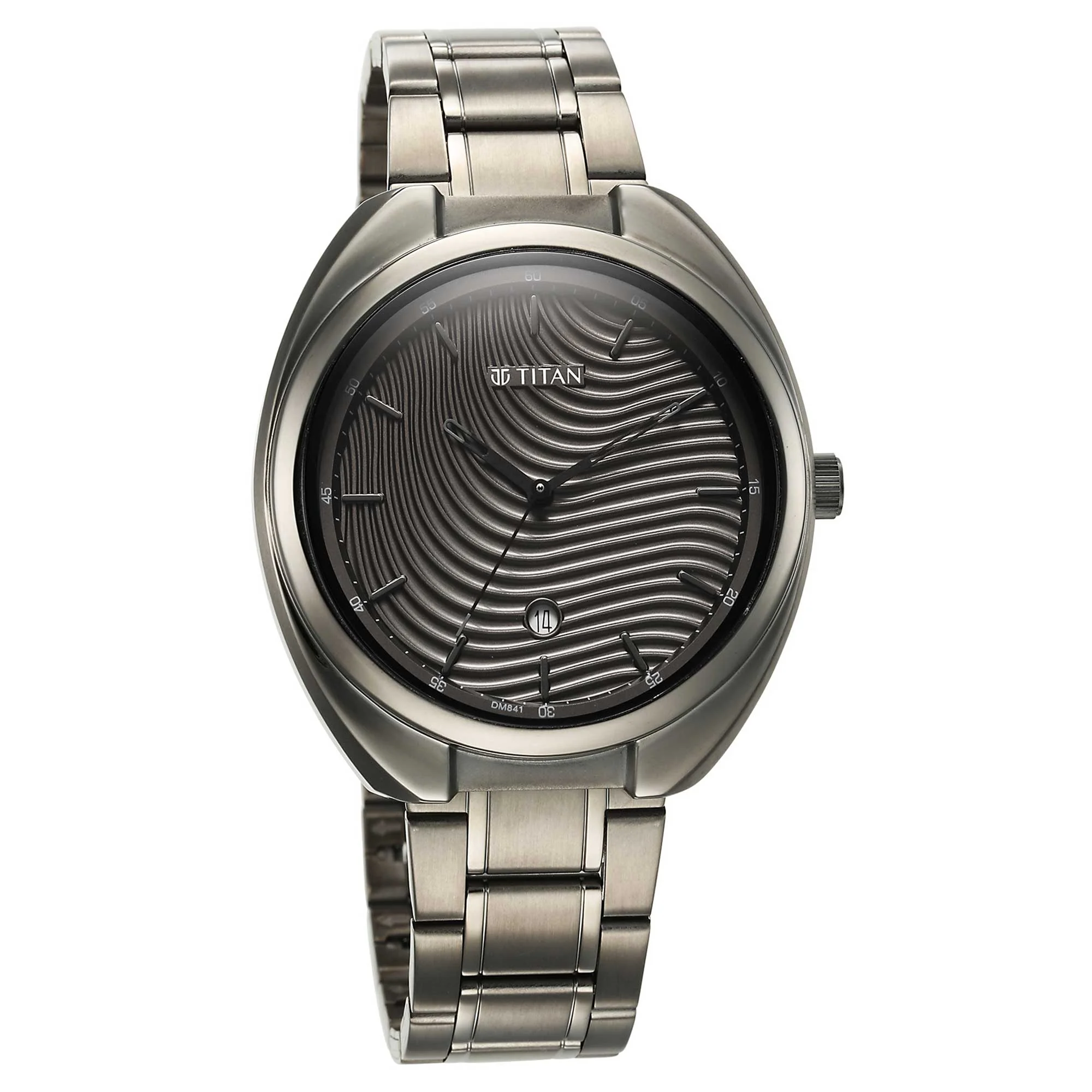 Titan Quartz Analog Anthracite Dial Stainless Steel Strap Watch for Men - Image 3