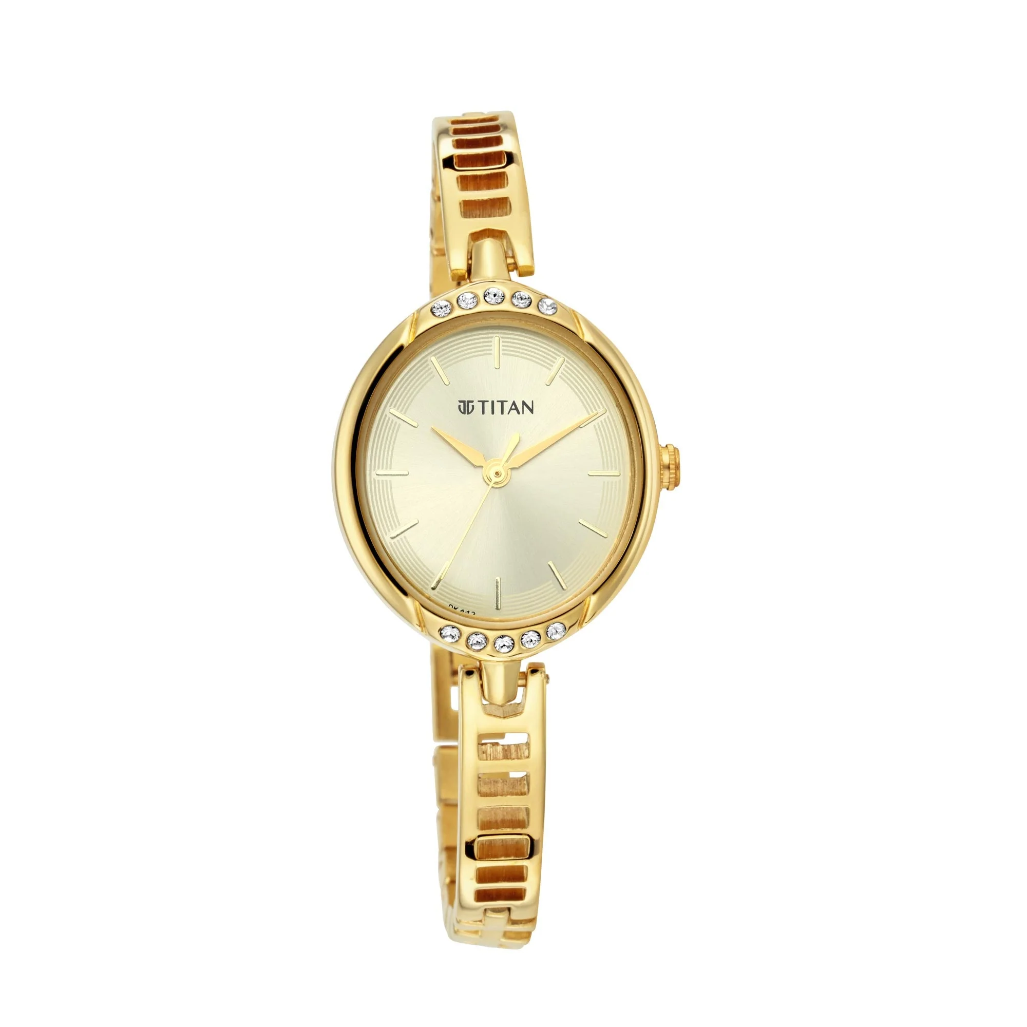 Titan Quartz Analog Golden Dial Metal Strap Watch for Women - Image 2