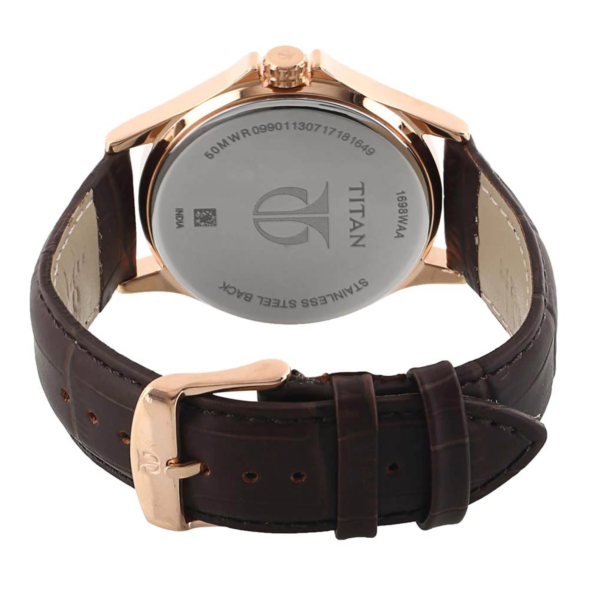Titan Quartz Multifunction White Dial Leather Strap Watch for Men - Image 5