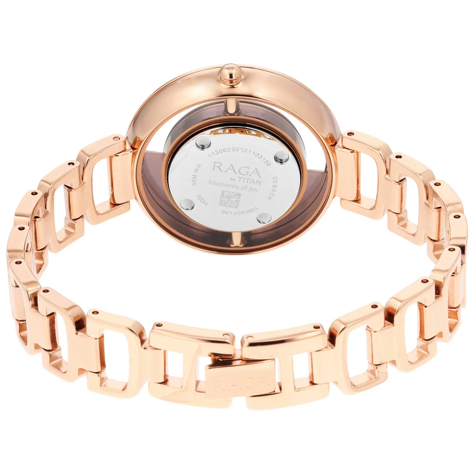 Titan Raga Brown Dial Rose Gold Metal Strap Analog Watch for Women - Image 4