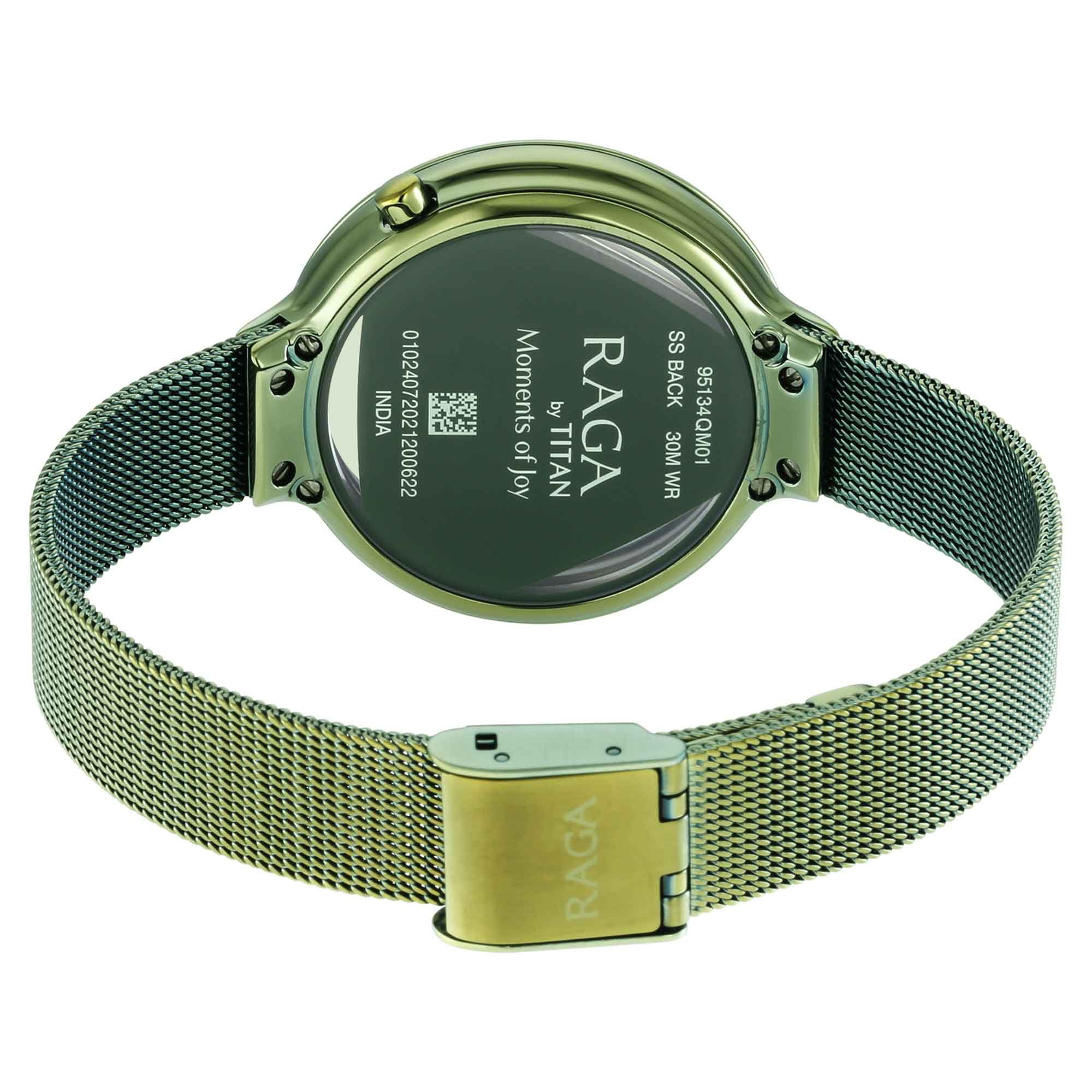 Titan Raga Moments of Joy Green Dial Analog Stainless Steel Strap Watch for Women - Image 4