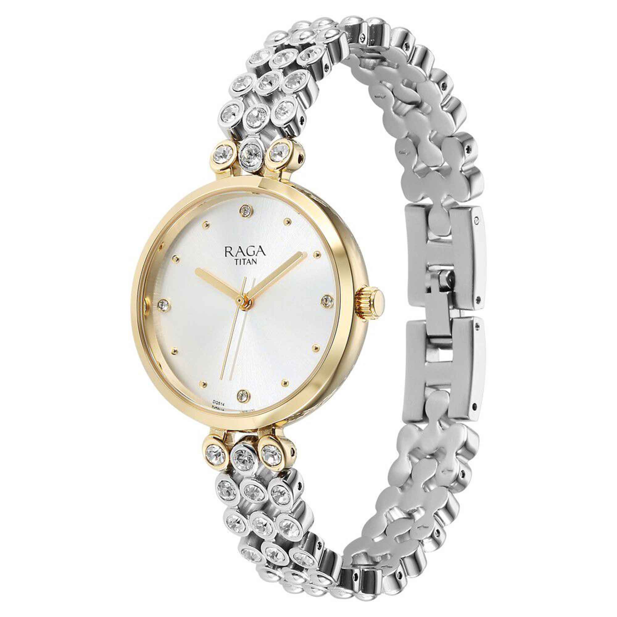Titan Raga Showstopper Quartz Analog Silver Dial Metal Strap Watch for Women - Image 3