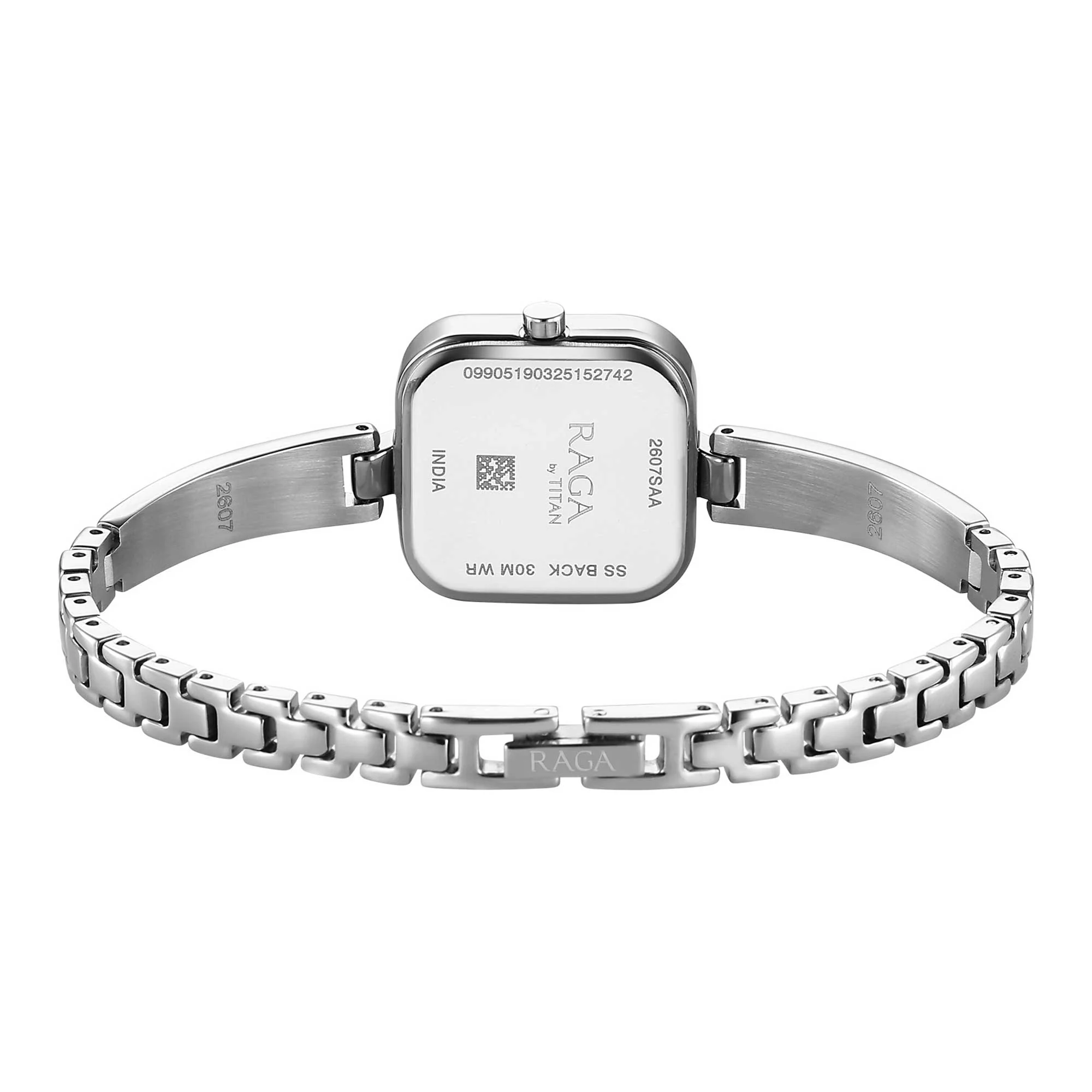 Titan Raga Silver Square Dial Metal Strap Analog with Date Watch for Women - Image 5