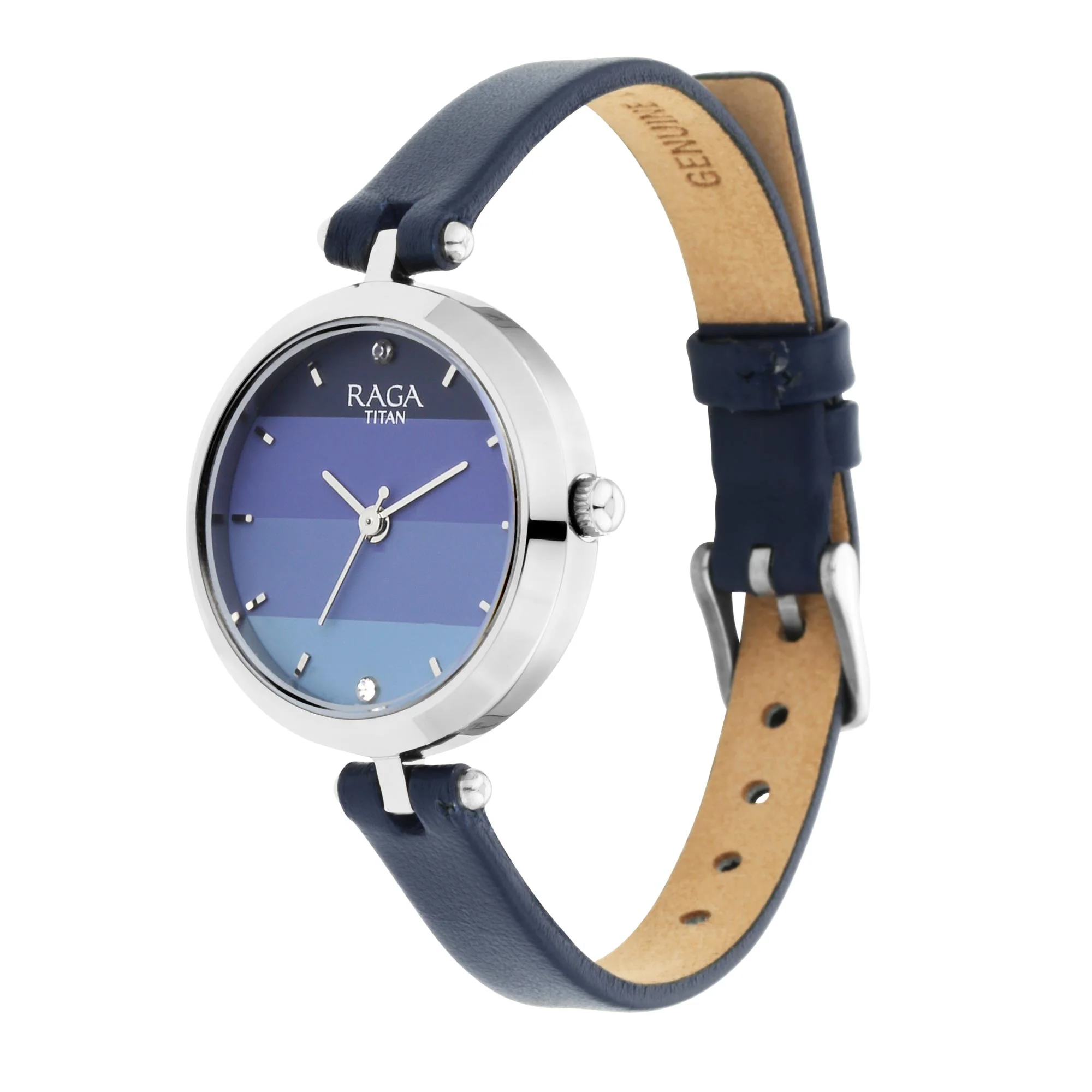 Titan Raga Viva Blue Dial Analog Leather Strap watch for Women - Image 3