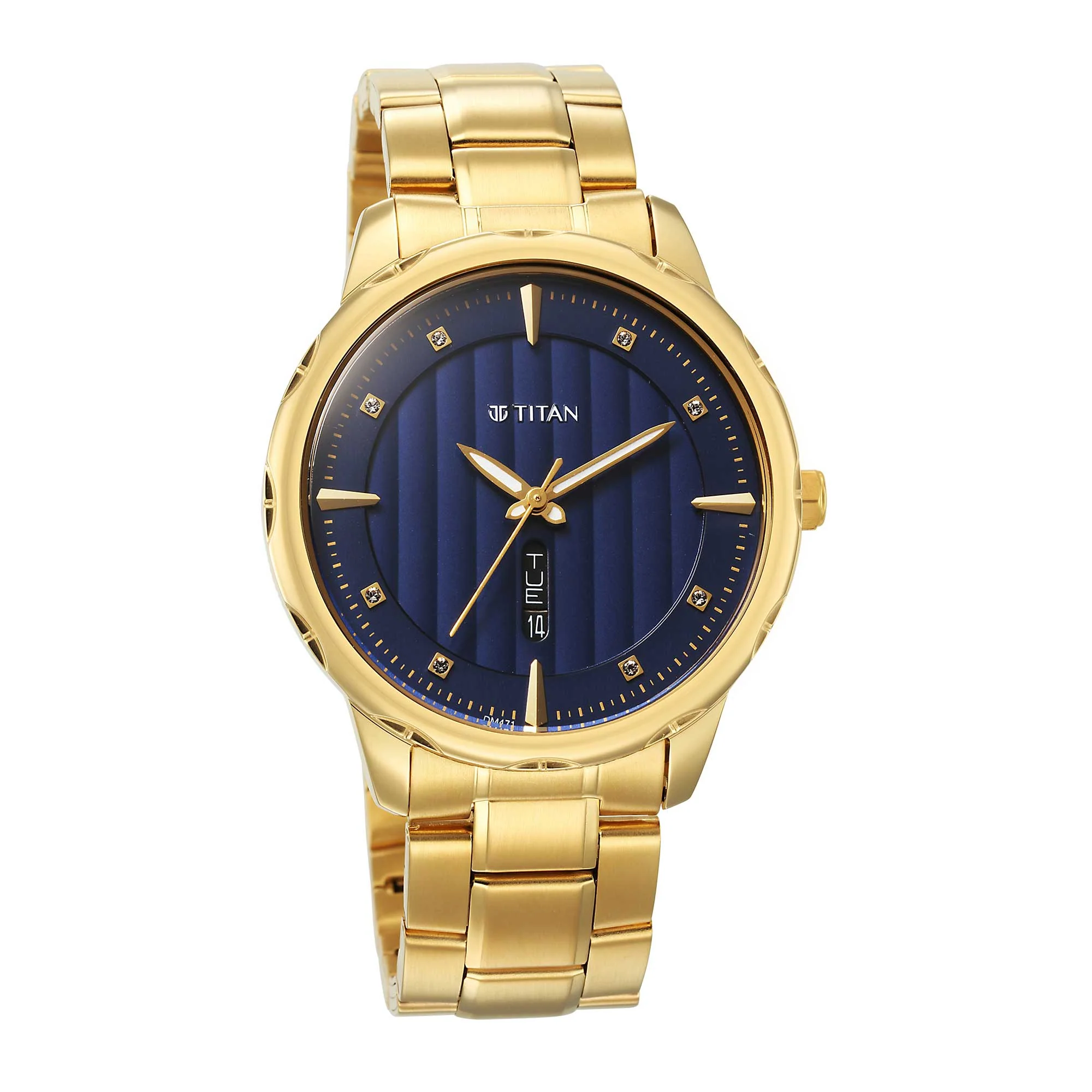 Titan Regalia Opulent Blue Dial Analog with Day and Date Metal Strap watch for Men - Image 2
