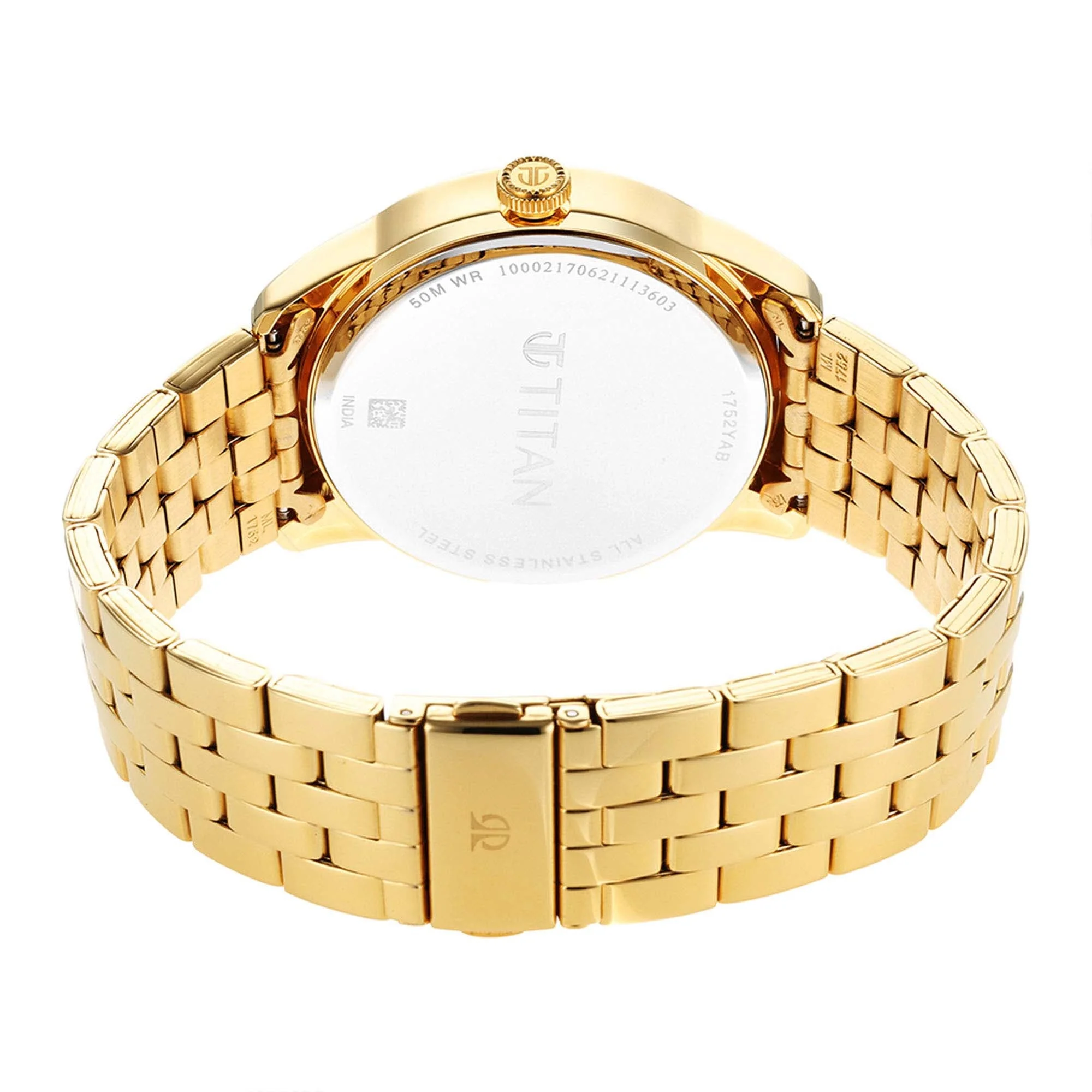Titan Regalia Opulent Champagne Dial Analog with Day and Date Stainless Steel Strap watch for Men - Image 5