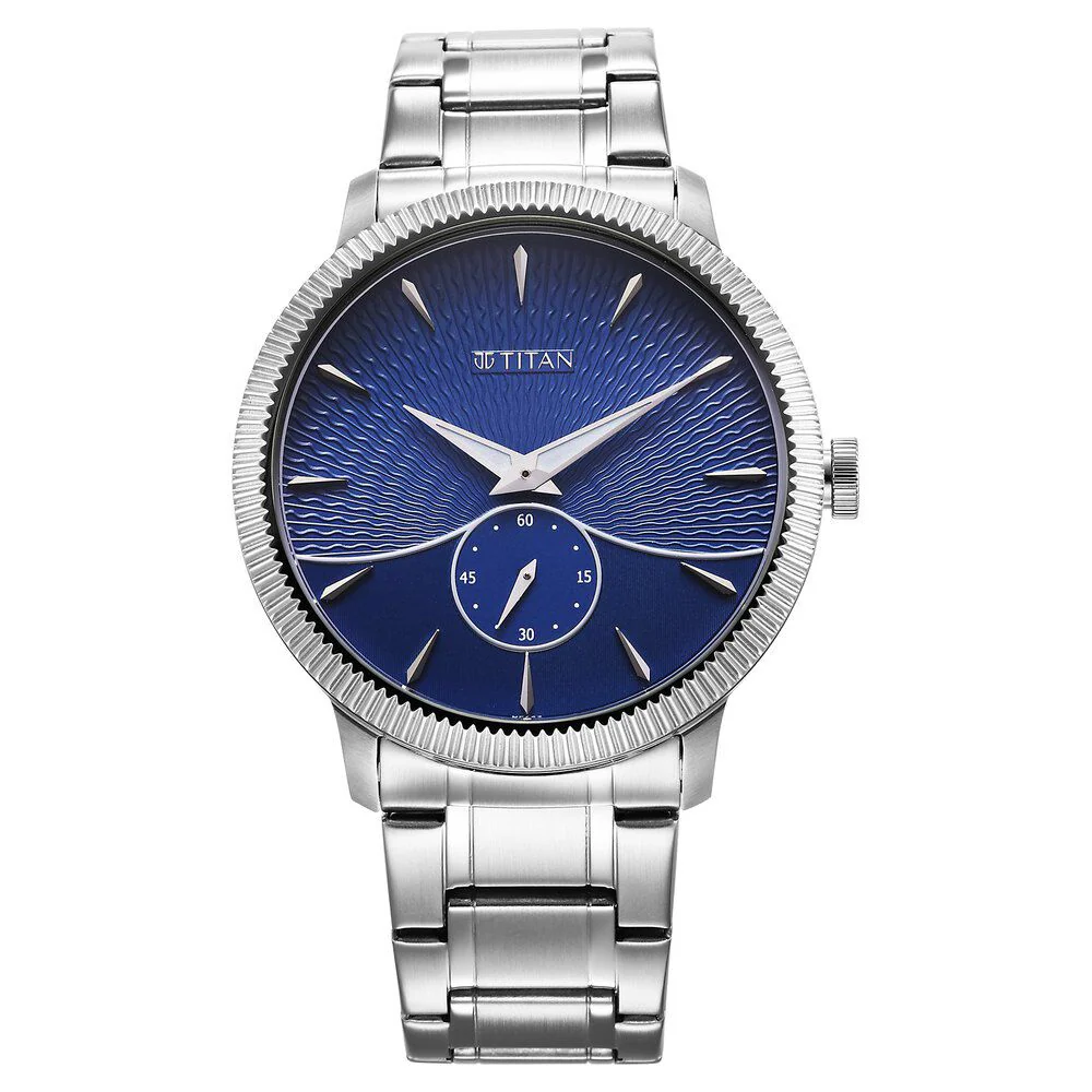 Titan Regalia Blue Dial Silver Stainless Steel Strap Analog Watch for Men