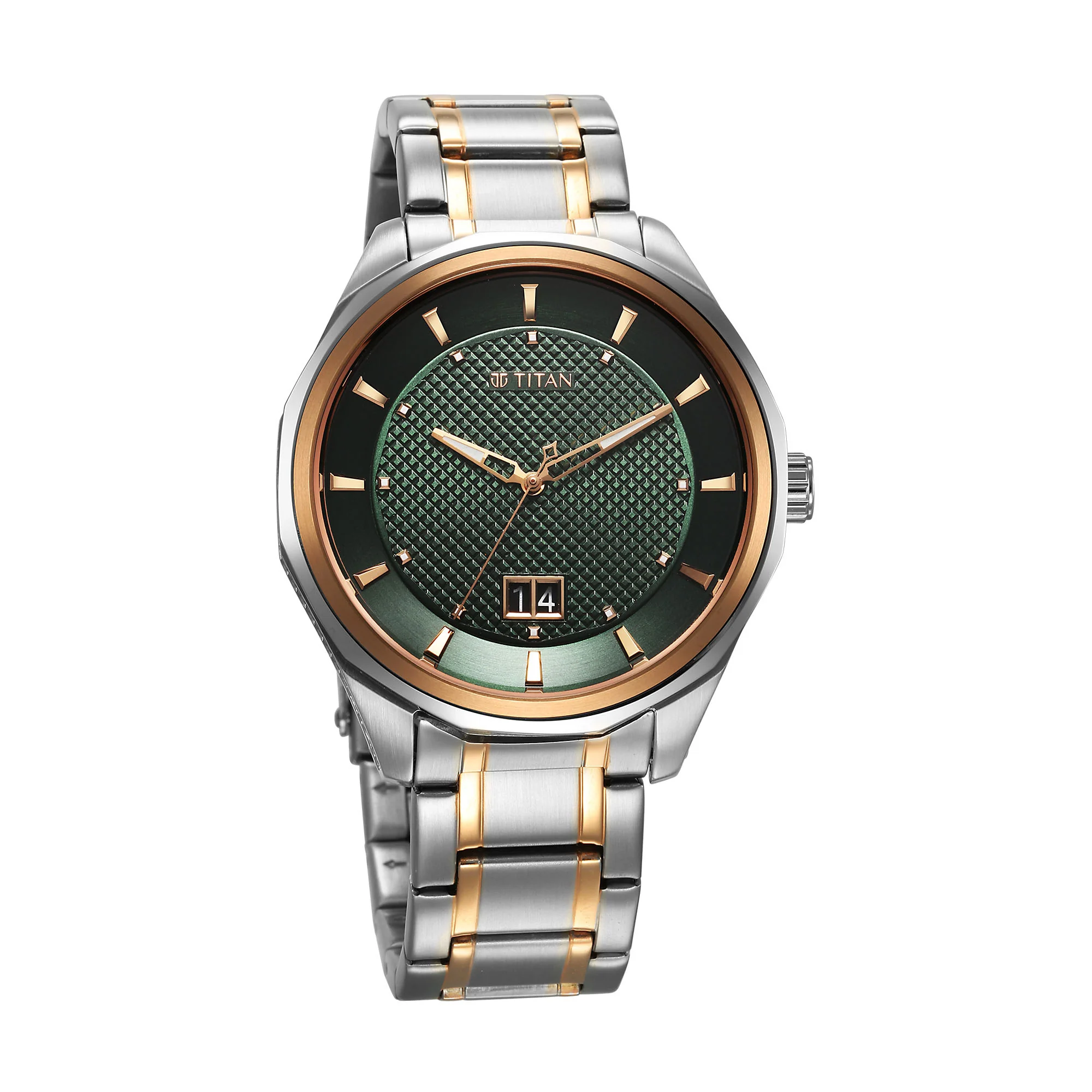 Titan Regalia Opulent Quartz Analog with Date Green Dial With Two Toned Stainless Steel Strap Watch For Men - Image 2