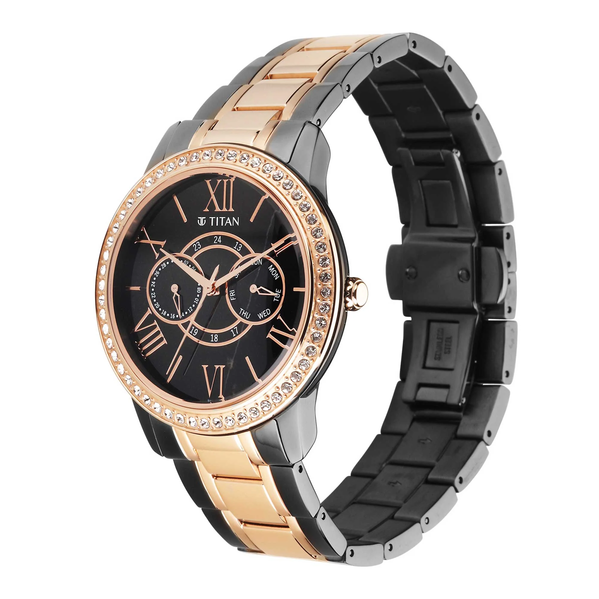 Titan Royale Quartz Multifunction Marble Dial Dual-Tone Stainless Steel Strap Watch for Men - Image 3
