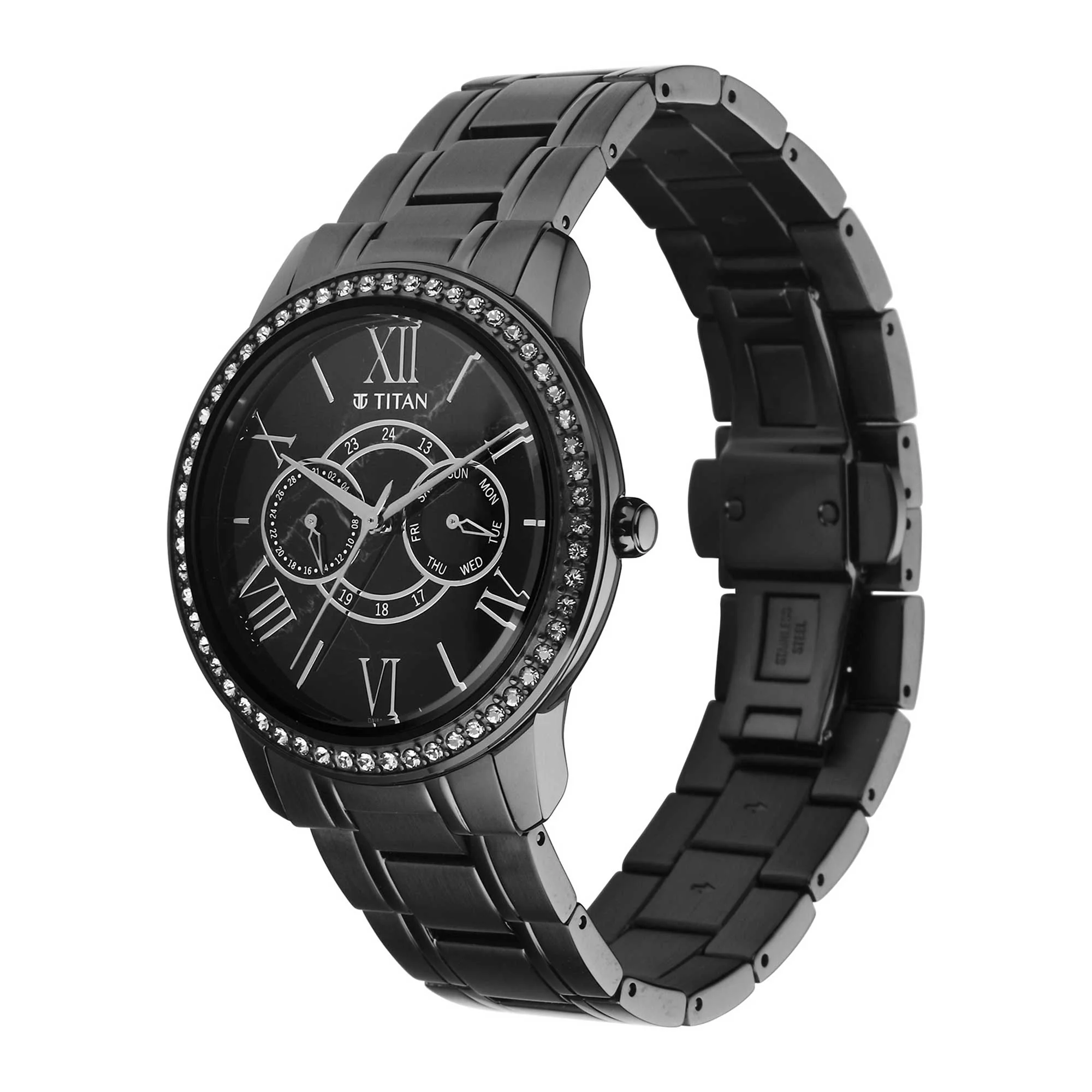 Titan Royale Quartz Multifunction Marble Dial Stainless Steel Strap Watch for Men - Image 3