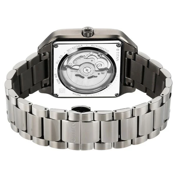 Titan Shaped Automatics Anthracite Dial Grey Stainless Steel Strap watch for Men - Image 5