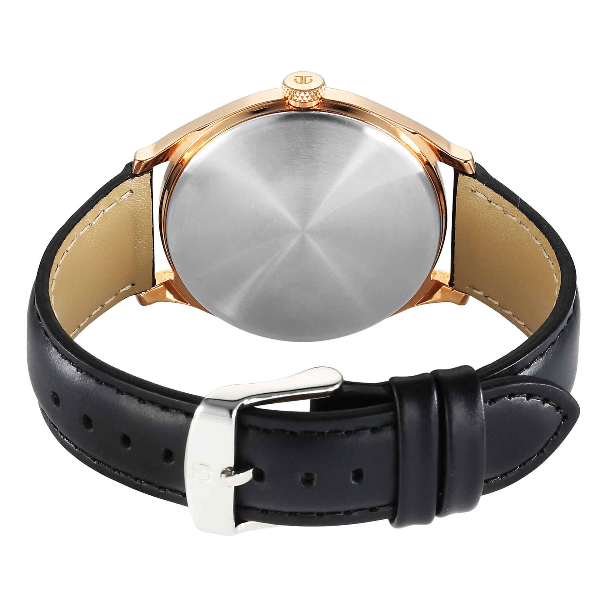 Titan Silver Dial Black Leather Strap Analog with Date Watch for Men - Image 3