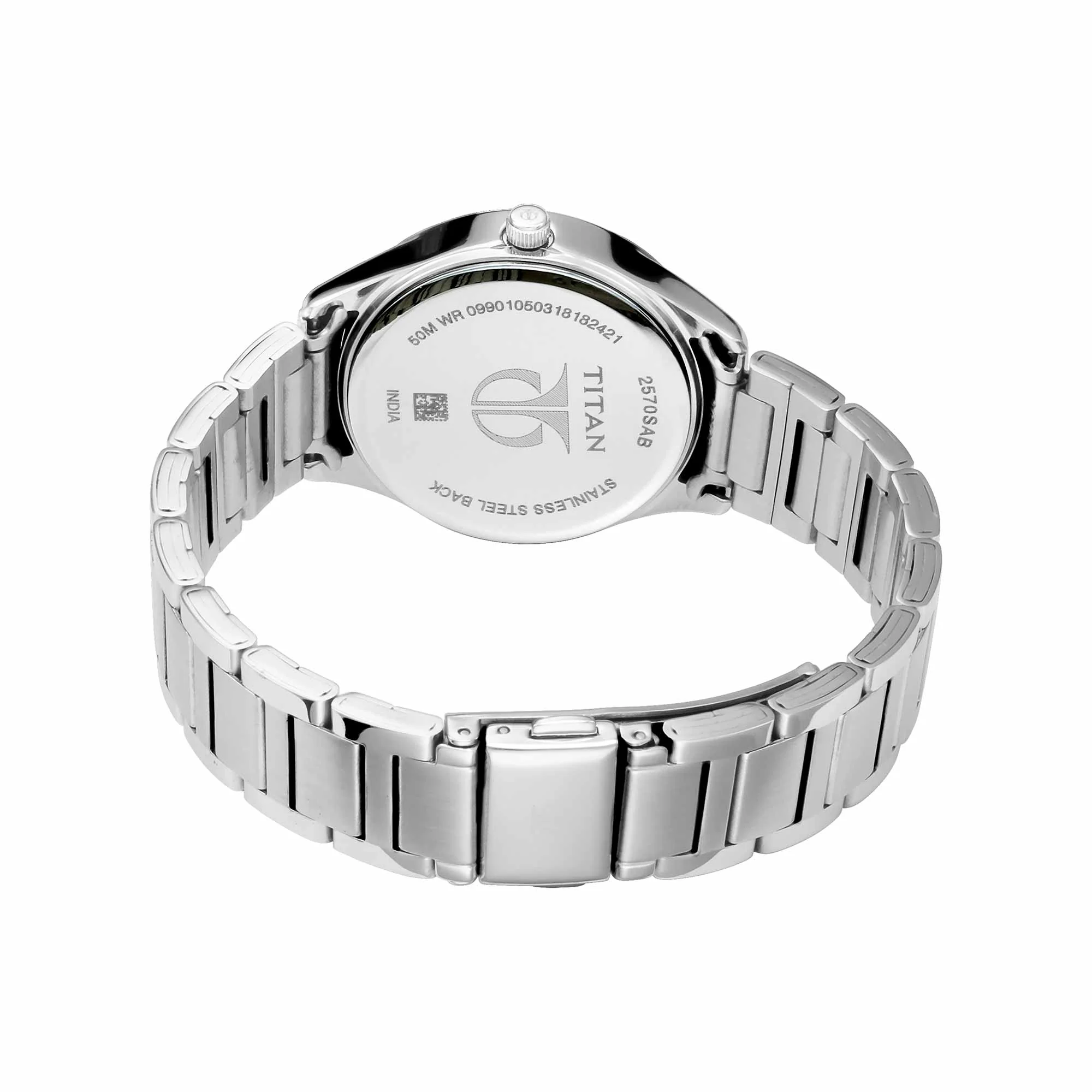 Titan Sparkle Anthracite Dial Analog with Date Stainless Steel Strap Watch for Women - Image 4