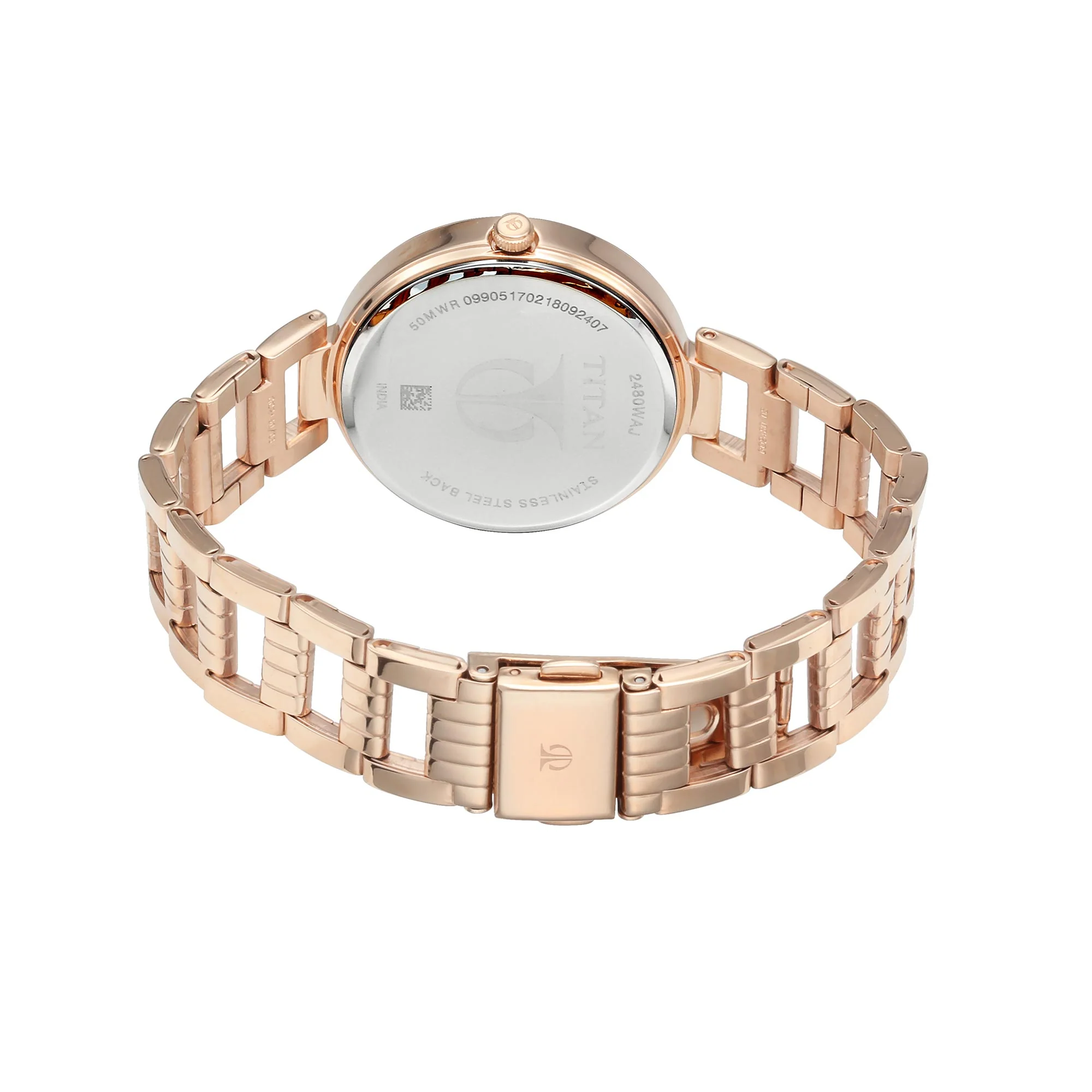 Titan Sparkle Pink Dial Analog Stainless Steel Strap watch for Women - Image 4