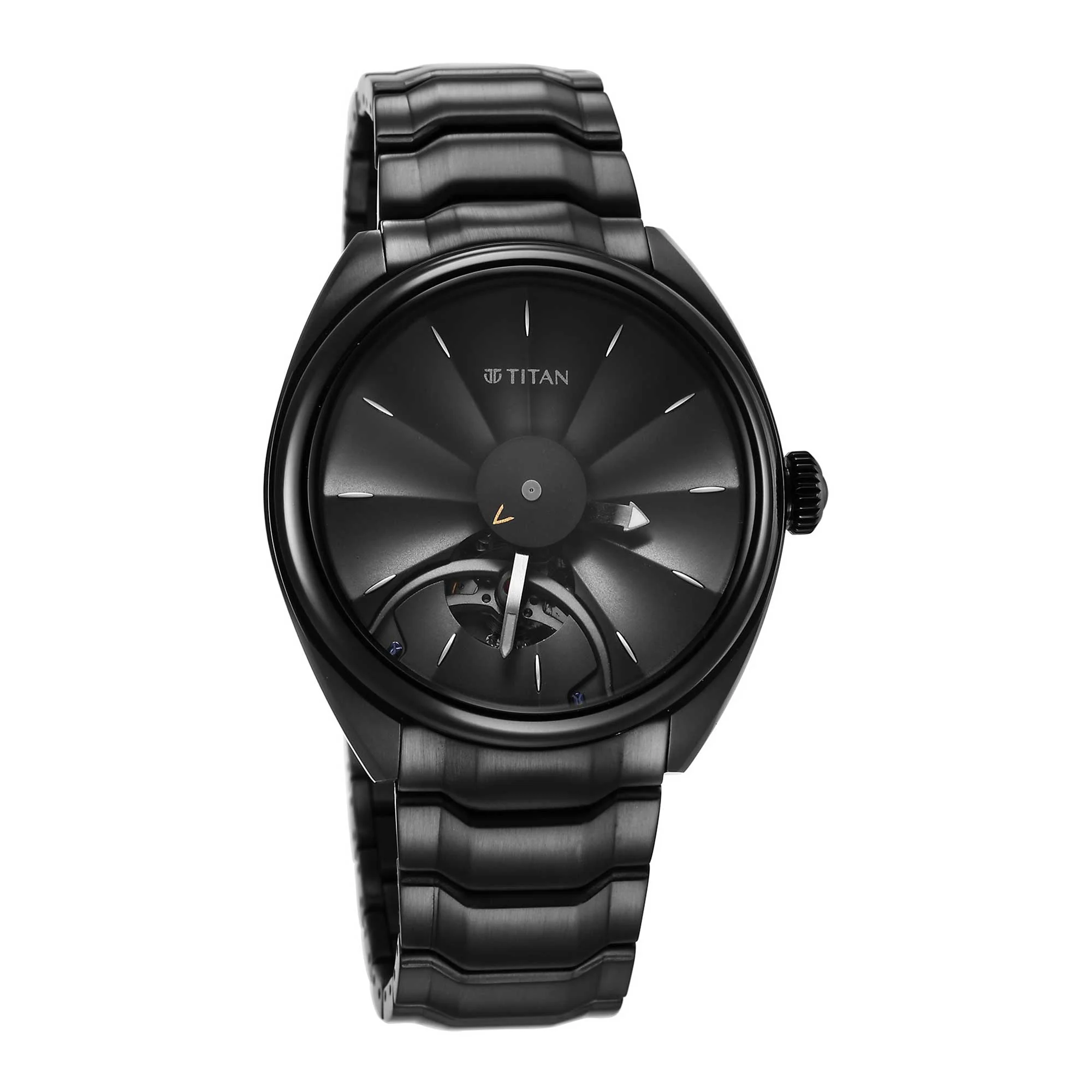 Titan Stellar Black Dial Stainless Steel Strap Automatic Watch - Image 3