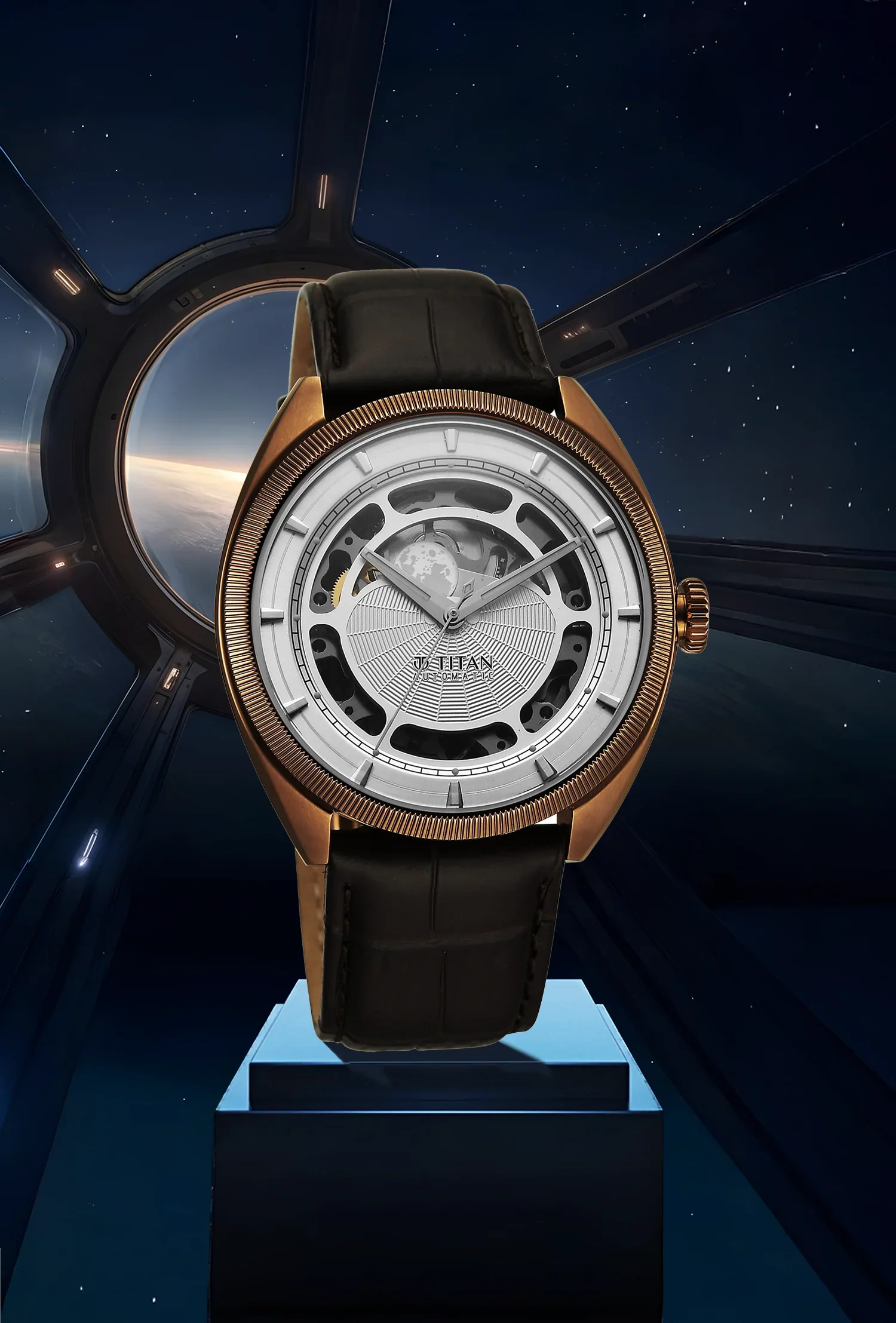 Titan Stellar Cupola Sun Moon Disc Automatic Watch - Image 4