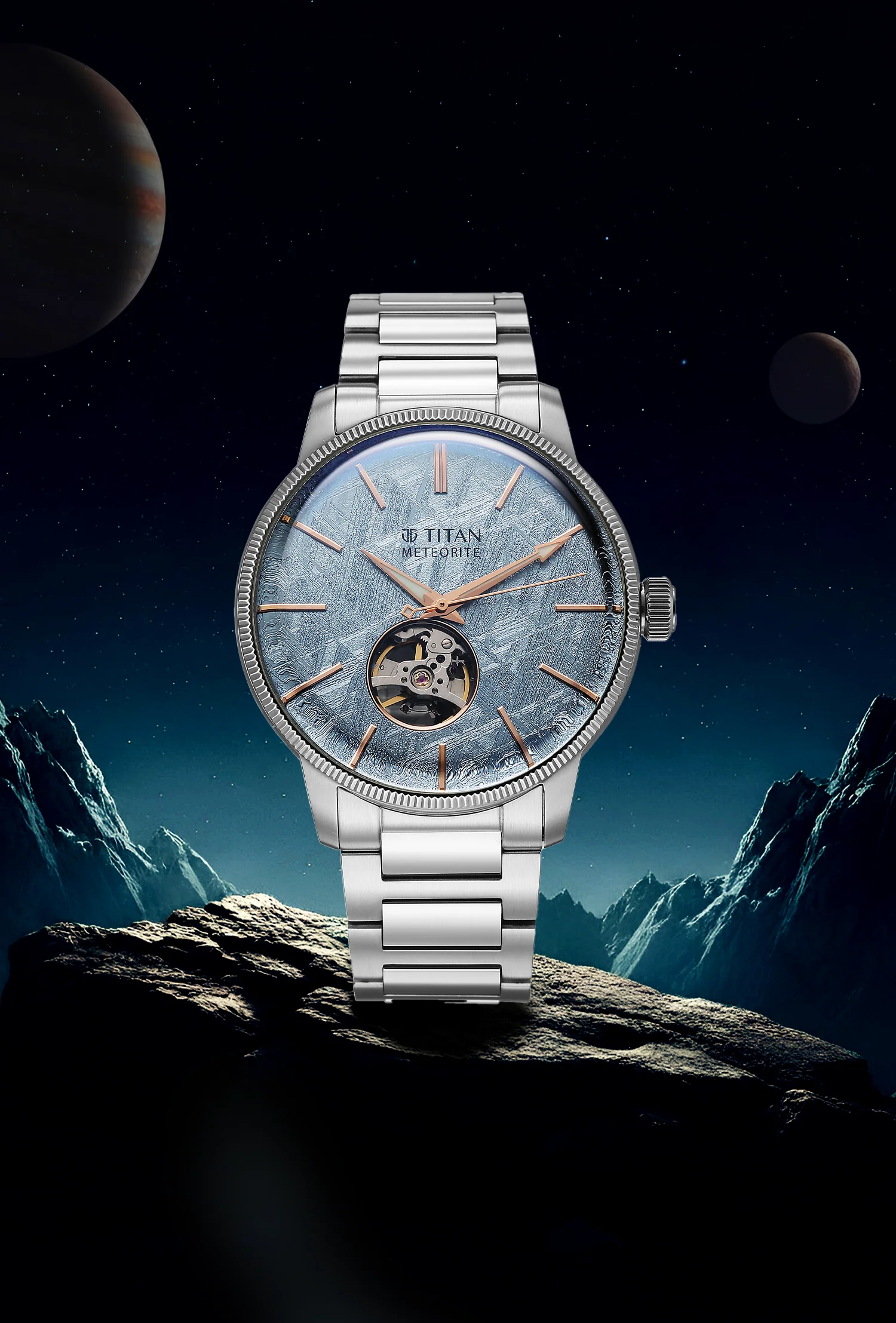 Titan Stellar Meteorite Open-Heart Dial Automatic Watch - Image 2