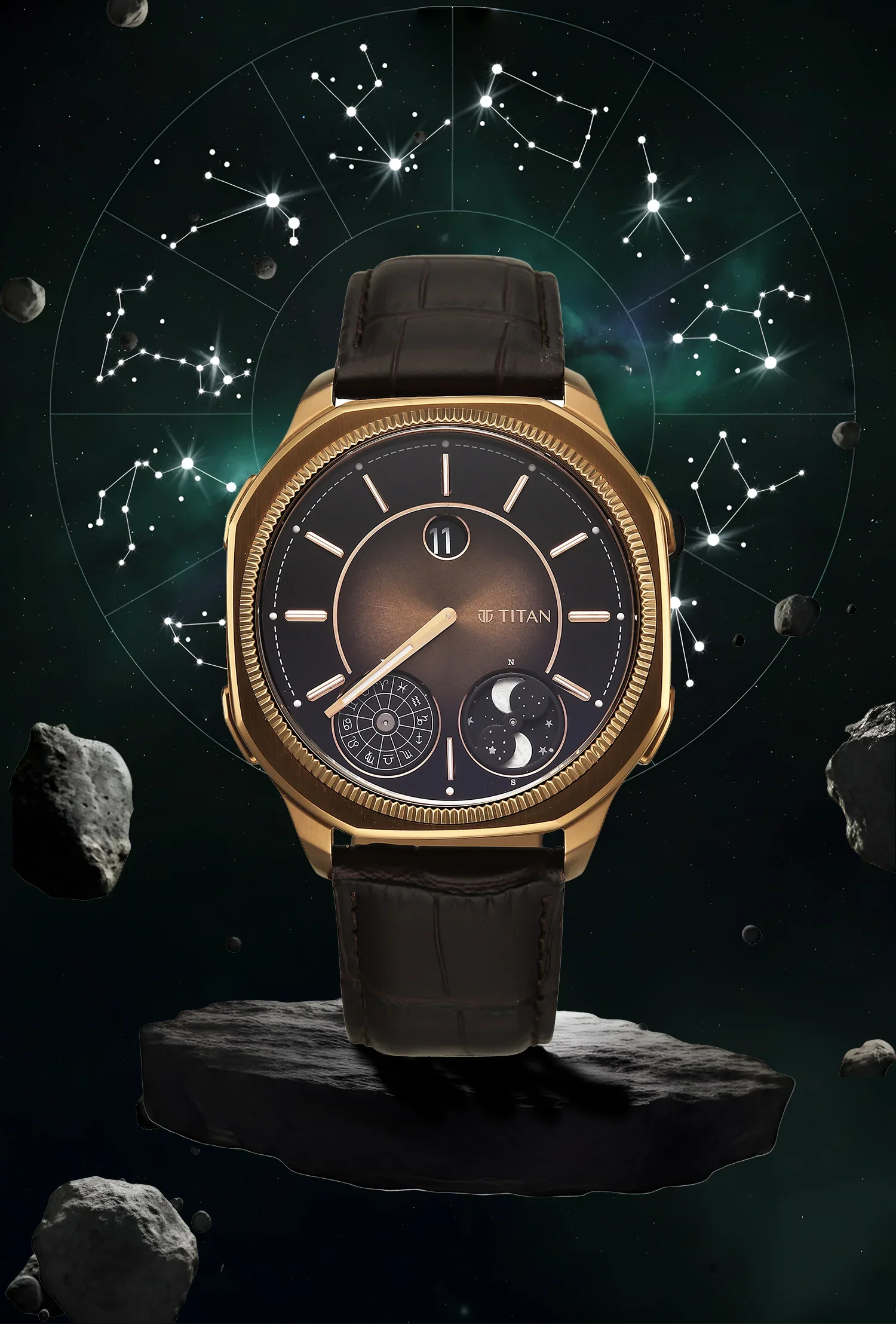 Titan Stellar Jumping Hour Micromotors Dual Moonphase Watch - Image 2