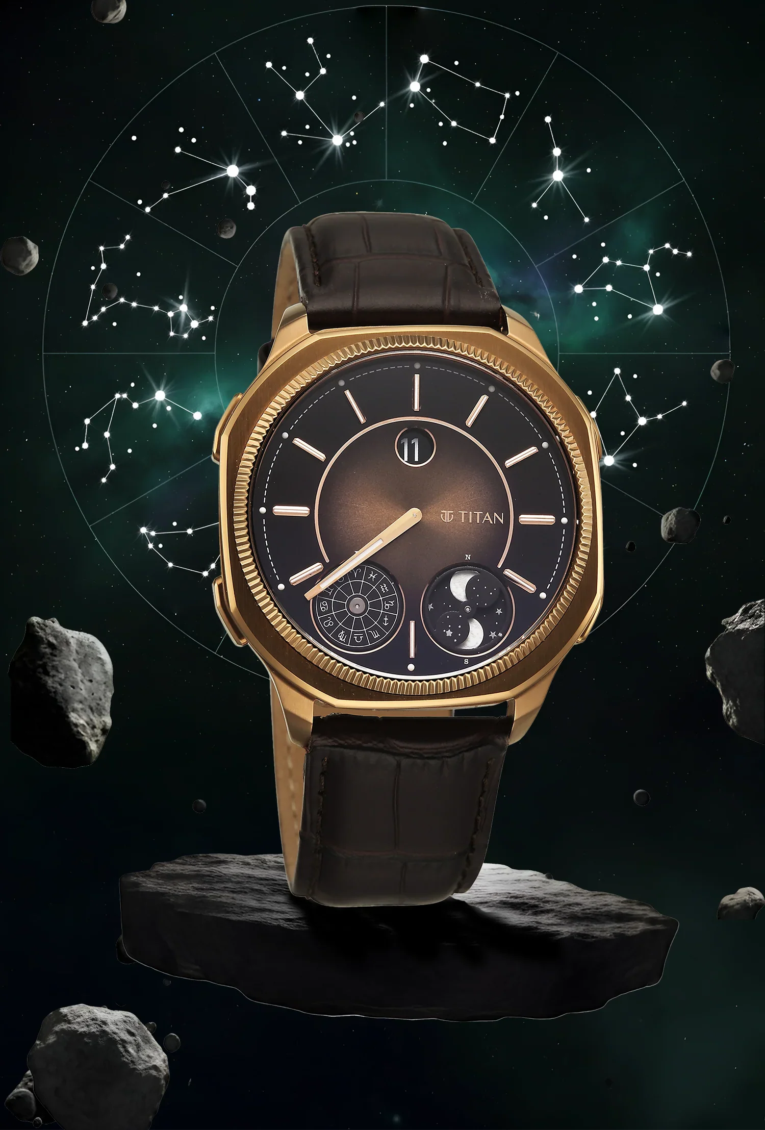 Titan Stellar Jumping Hour Micromotors Dual Moonphase Watch - Image 3