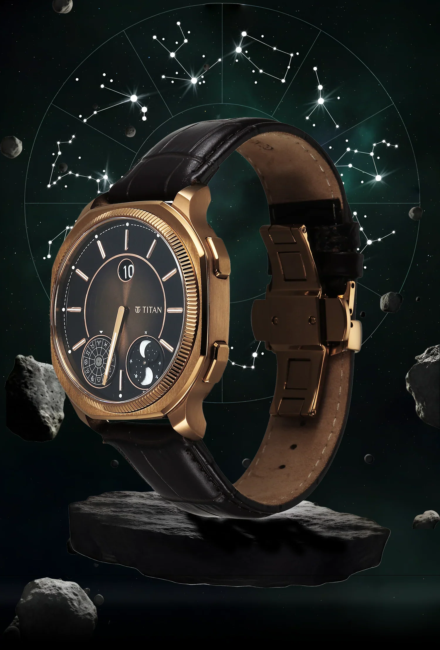 Titan Stellar Jumping Hour Micromotors Dual Moonphase Watch - Image 4