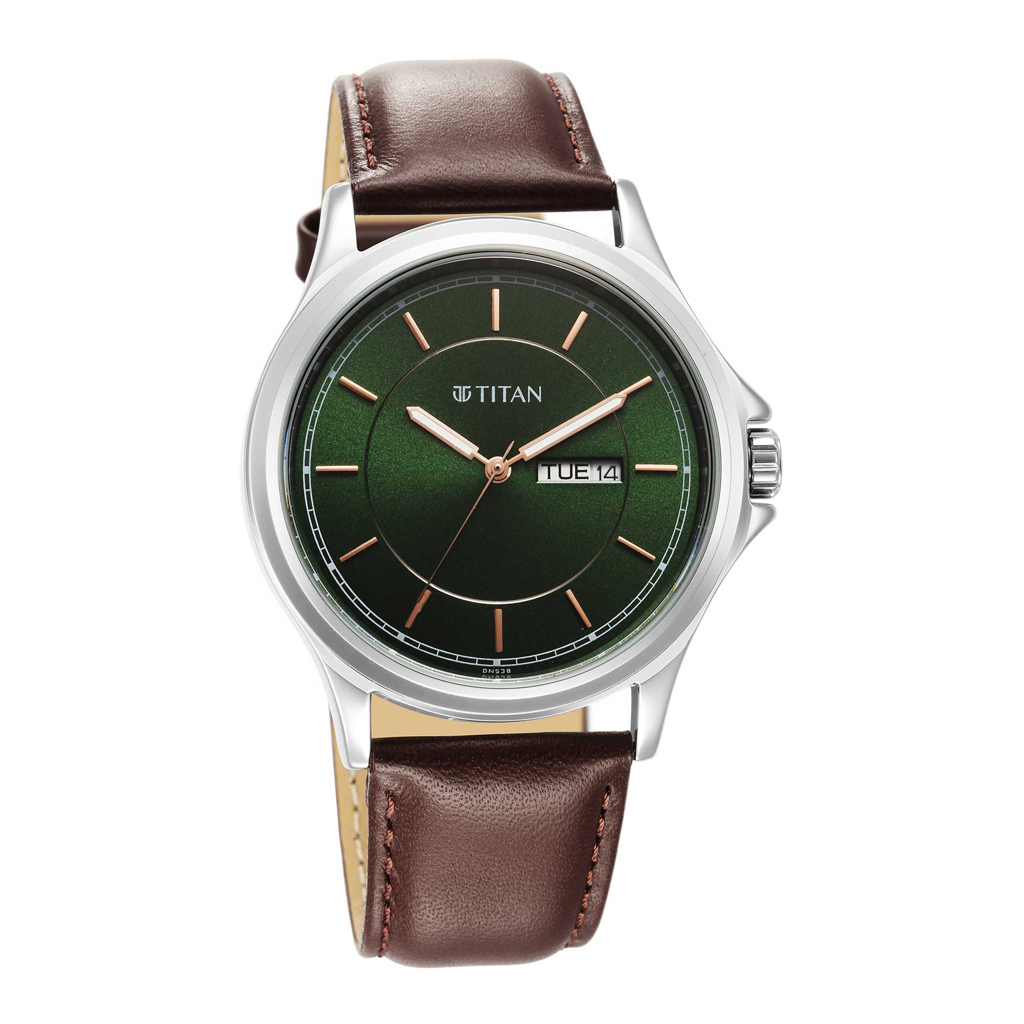 Titan Quartz Analog with Day and Date Green Dial Watch for Men - Image 2