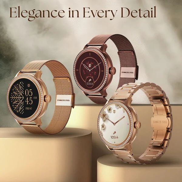 Titan Valerie Premium Smartwatch with All 316L SS construction, Skin Temp. Sensor, Women's Health, SingleSync BT Calling - Image 3