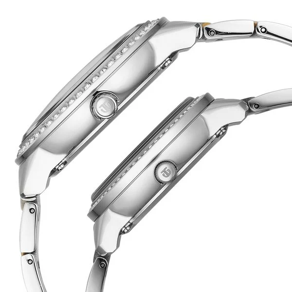 Titan White Dial Two Toned Stainless Steel Strap Analog with Day and Date Quartz Watch for Couple - Image 4