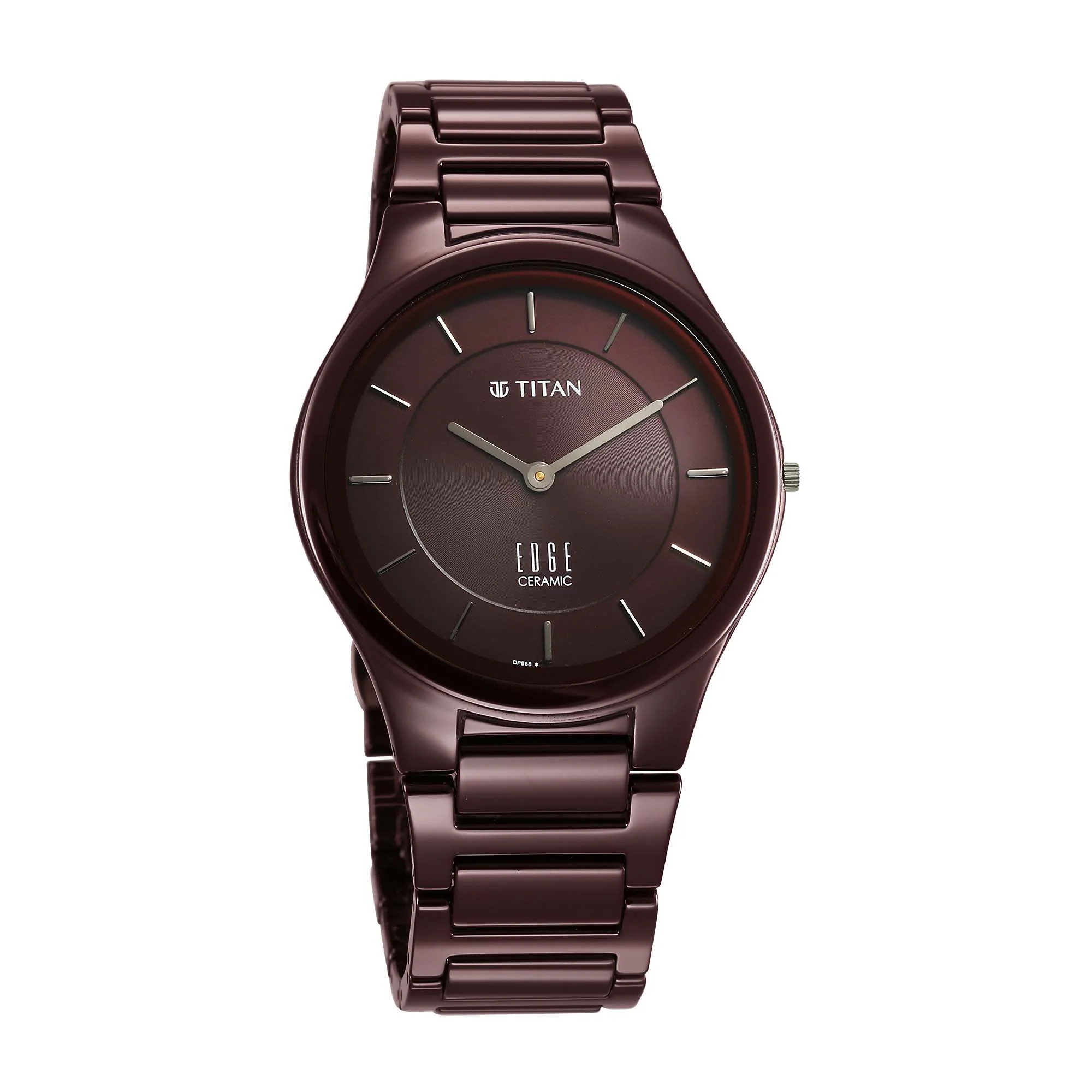 Titan Wine Ceramic Quartz Analog Maroon Dial Ceramic Strap Watch For Men - Image 2