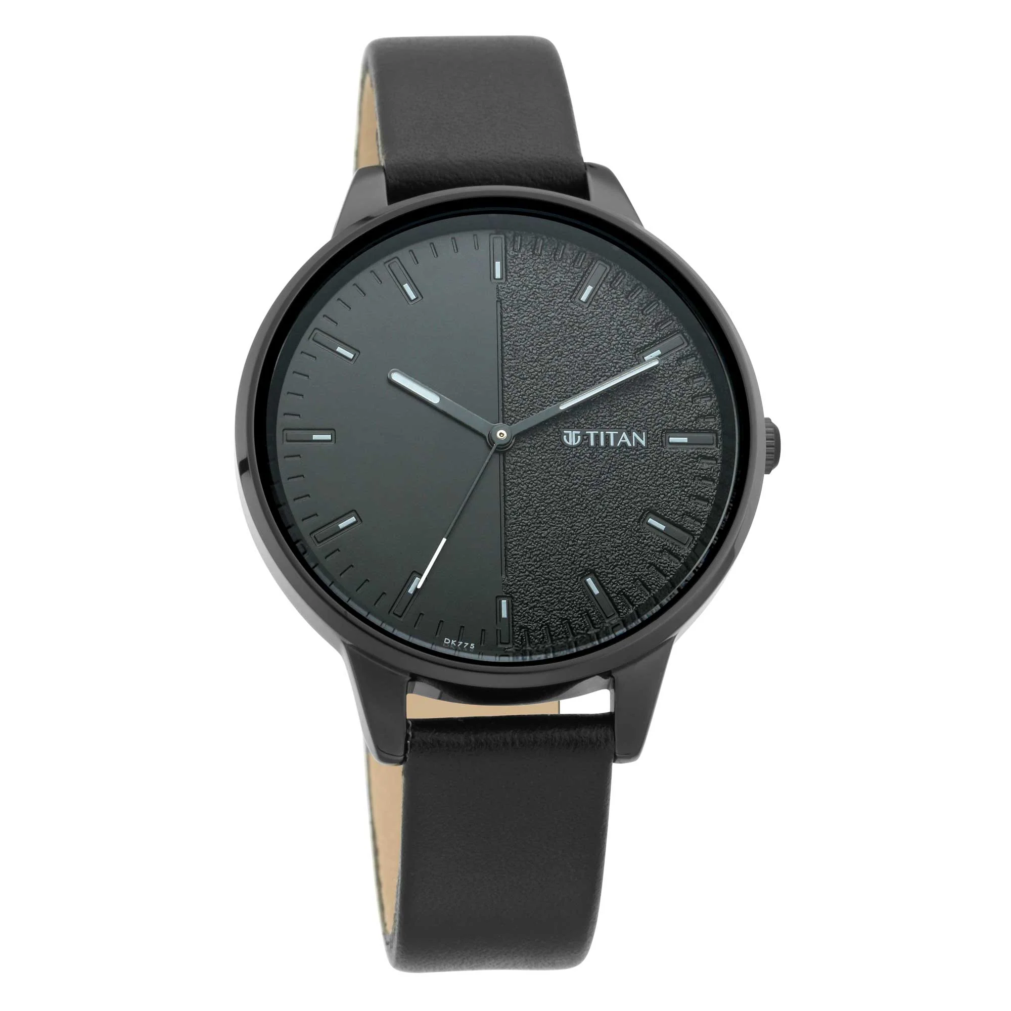 Titan Women's Precision Simplicity Watch: Black Gradient Dial with Leather Strap - Image 2