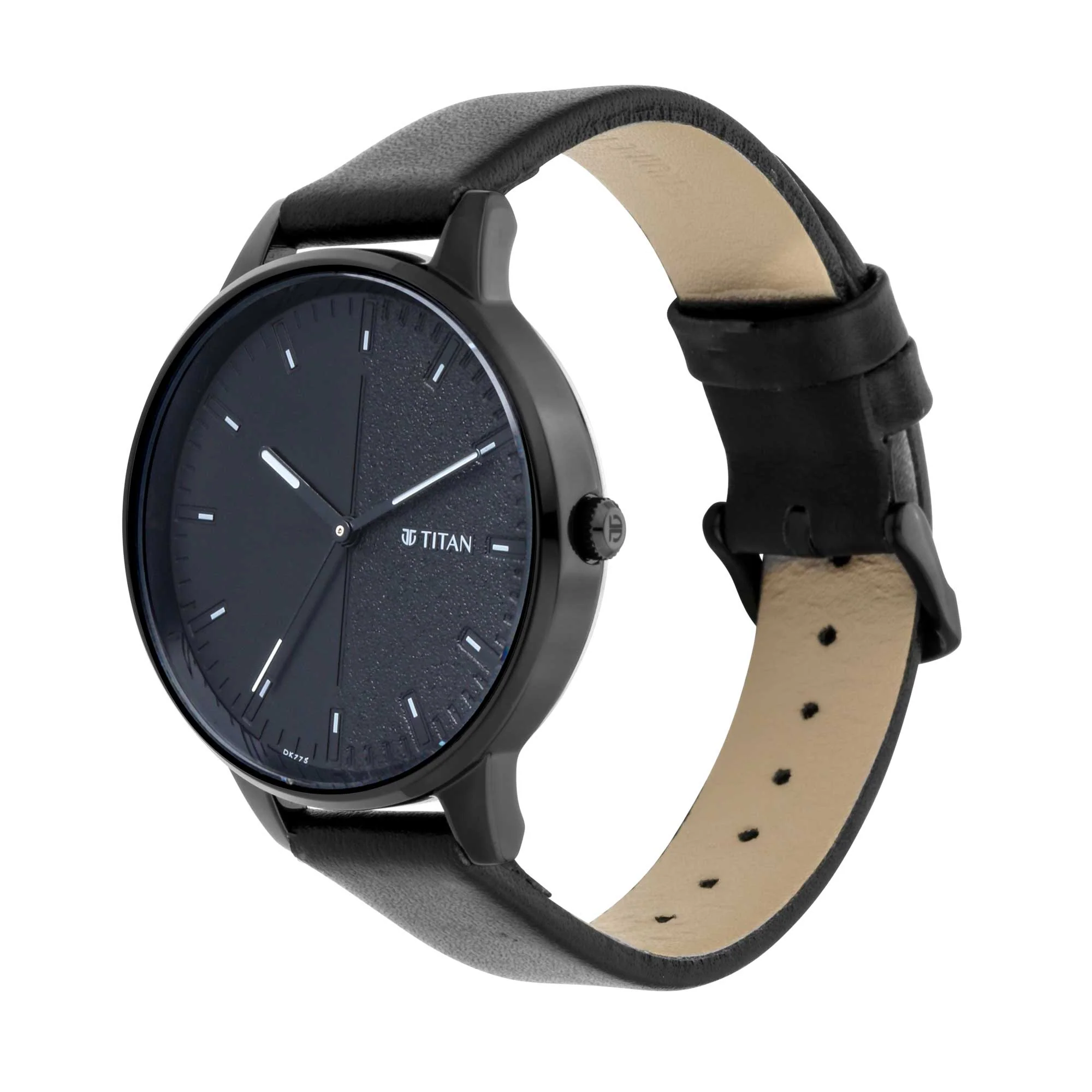 Titan Women's Precision Simplicity Watch: Black Gradient Dial with Leather Strap - Image 3