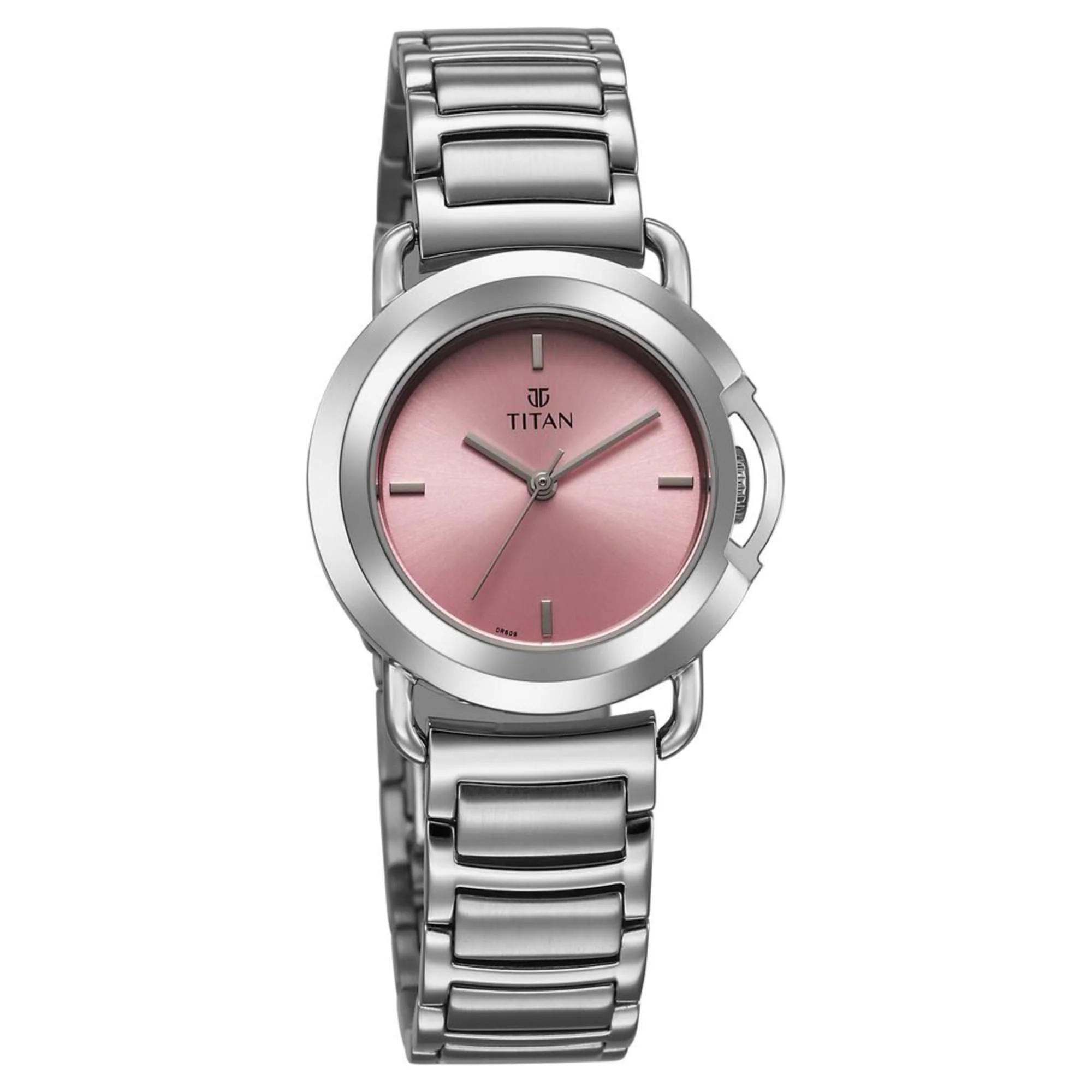 Titan Workmode Quartz Analog Pink Dial Stainless Steel Strap Watch For Women - Image 2