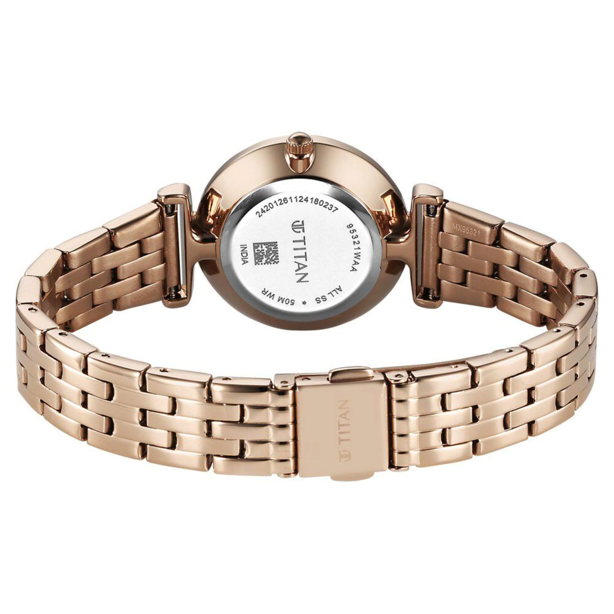 Titan Workmode Quartz Analog Silver Dial Stainless Steel Strap Watch For Women - Image 5