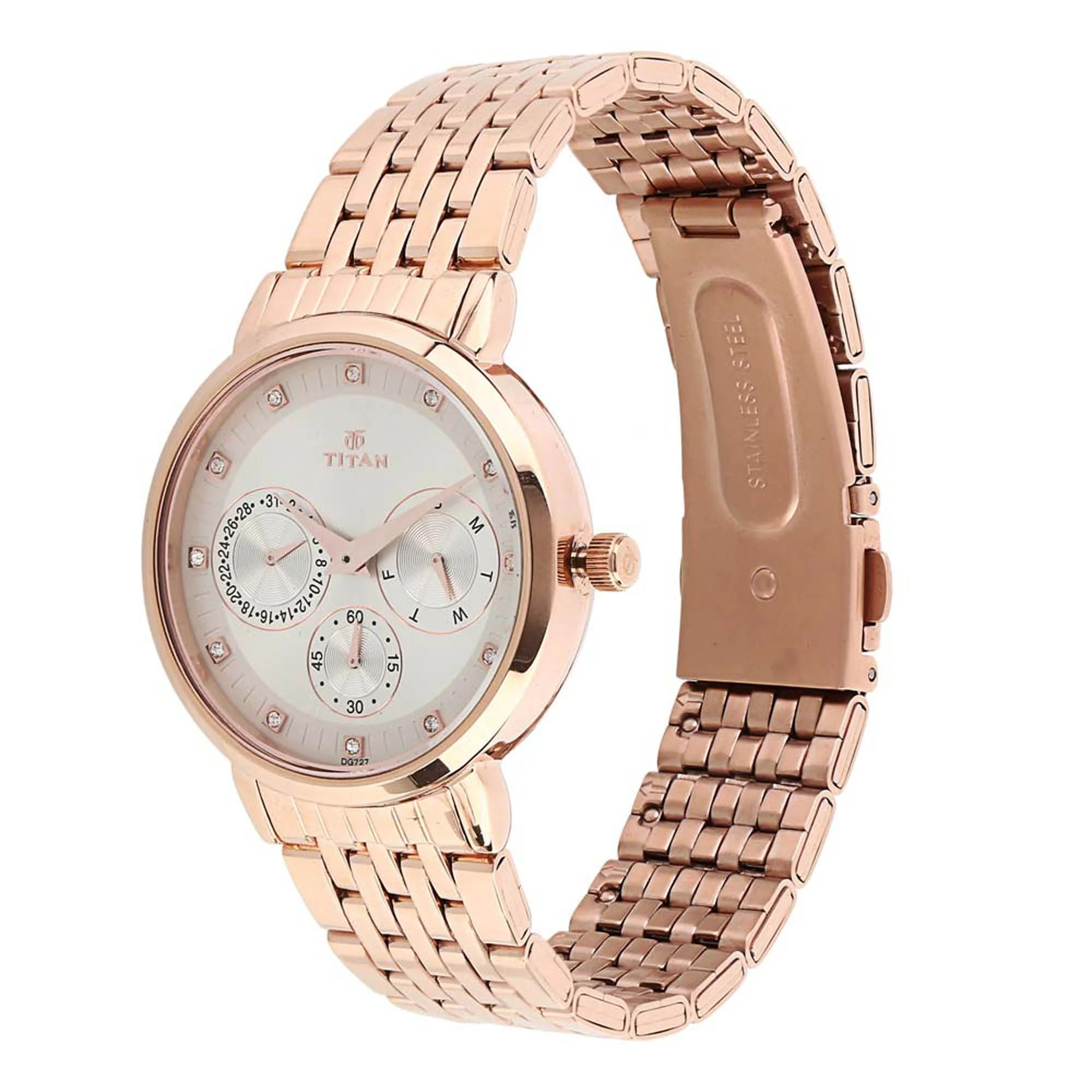 Titan Workwear Beige Dial Women Watch With Stainless Steel Strap - Image 2
