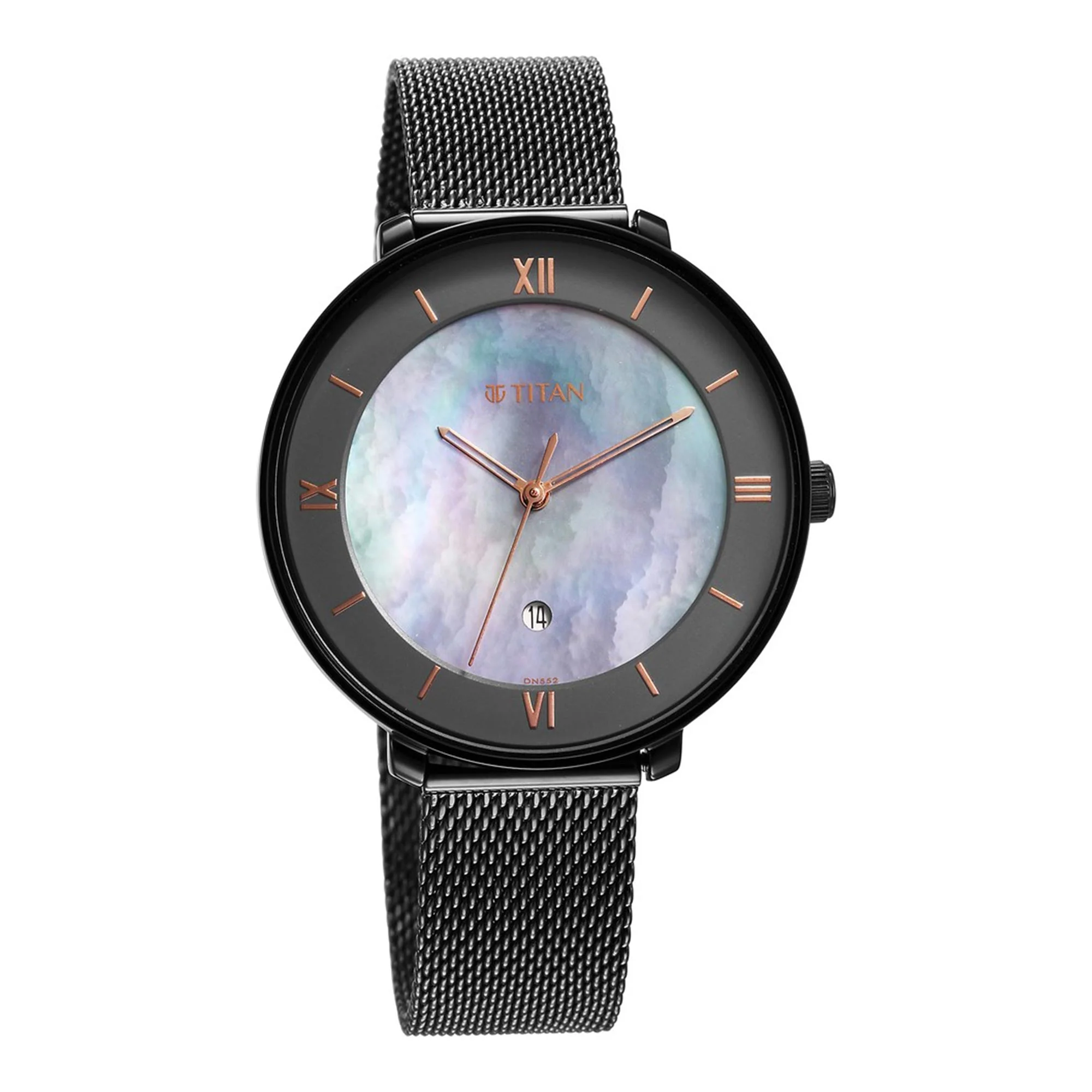 Titan Workwear Mother Of Pearl Dial Stainless Steel Strap Watch for Women - Image 3