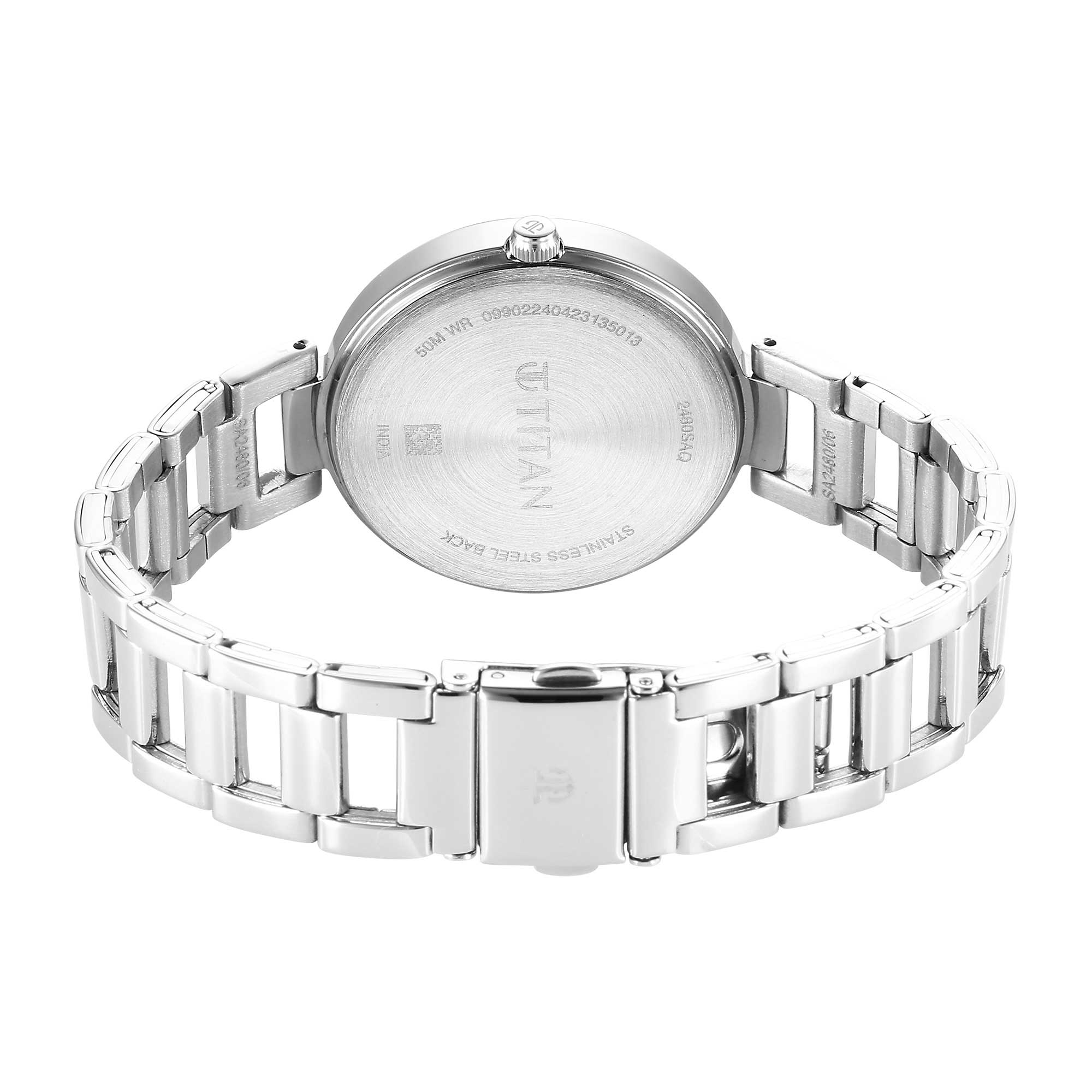 Titan Workwear Quartz Analog Silver Dial Silver Stainless Steel Strap Watch for Women - Image 6