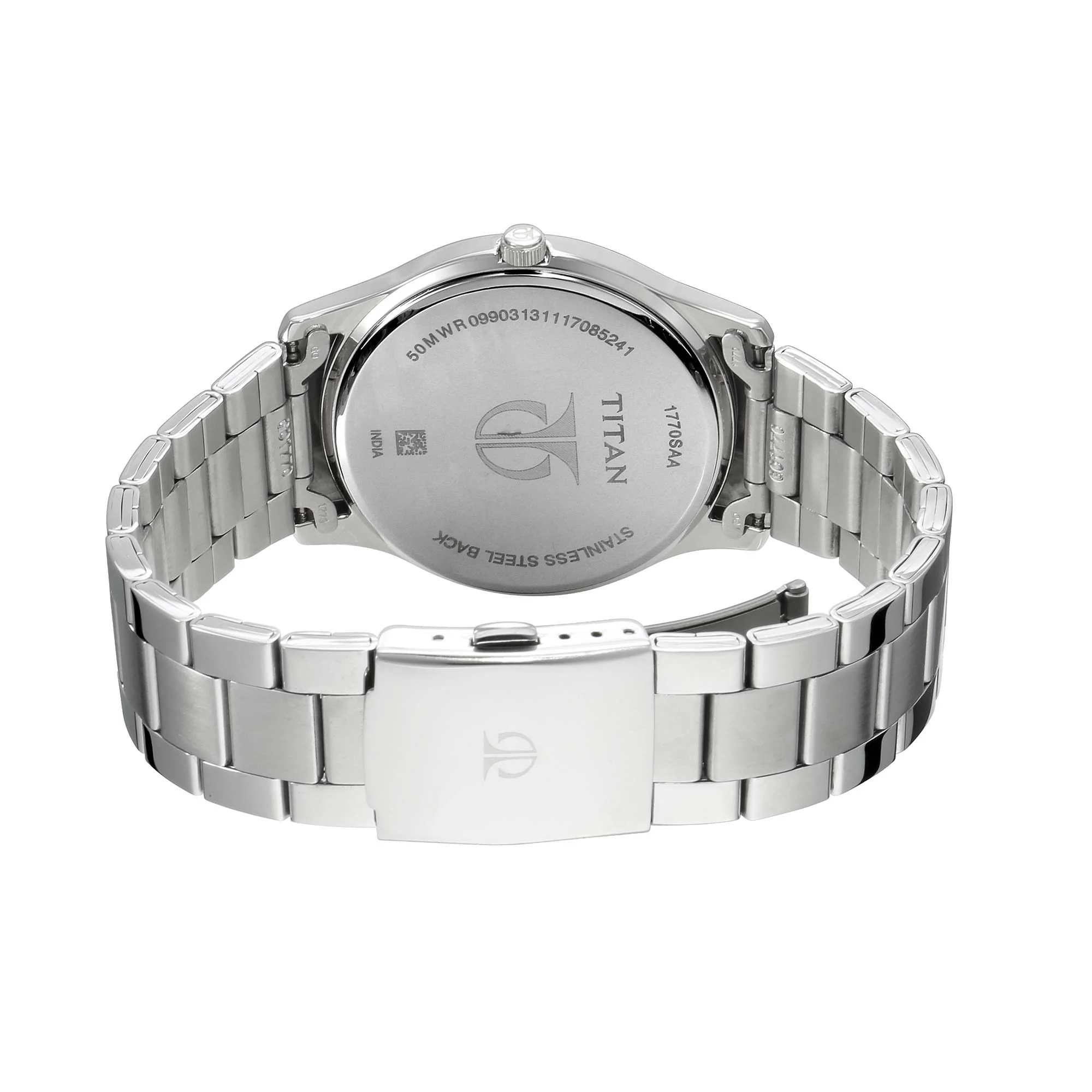 Titan Workwear White Dial Analog with Date Stainless Steel Strap watch for Men - Image 4